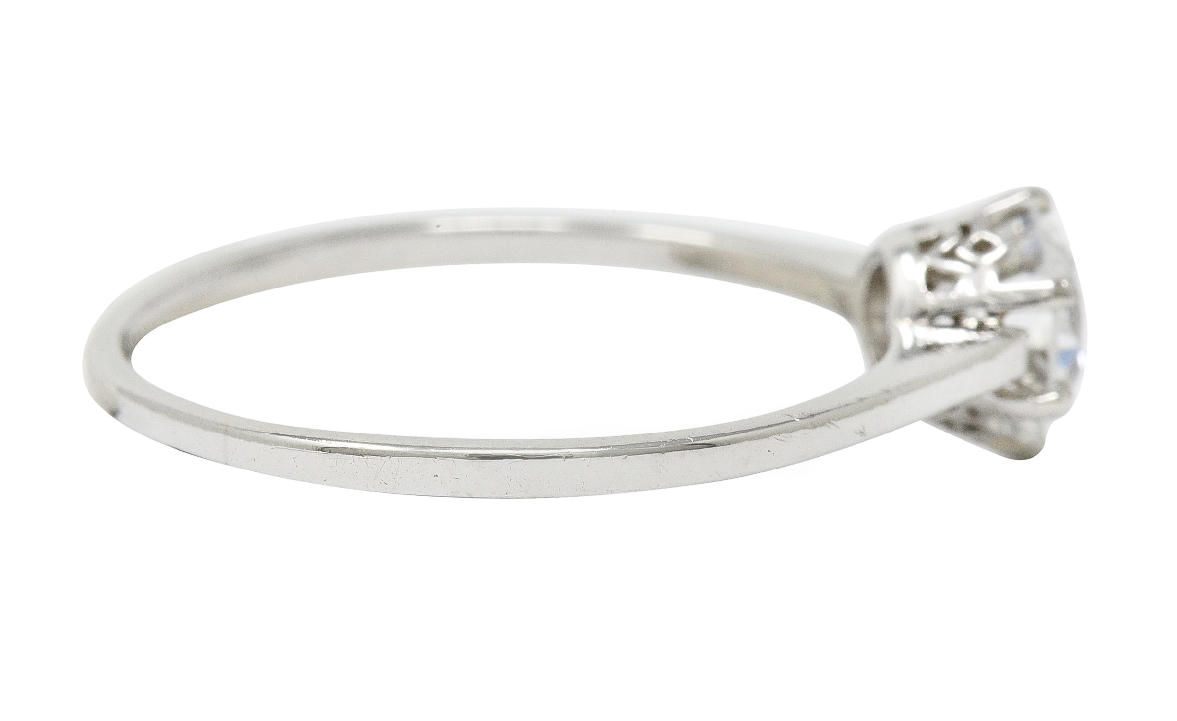 Edwardian 0.93 CTW Diamond Platinum Solitaire Engagement Ring GIA - Wilson's Estate Jewelry