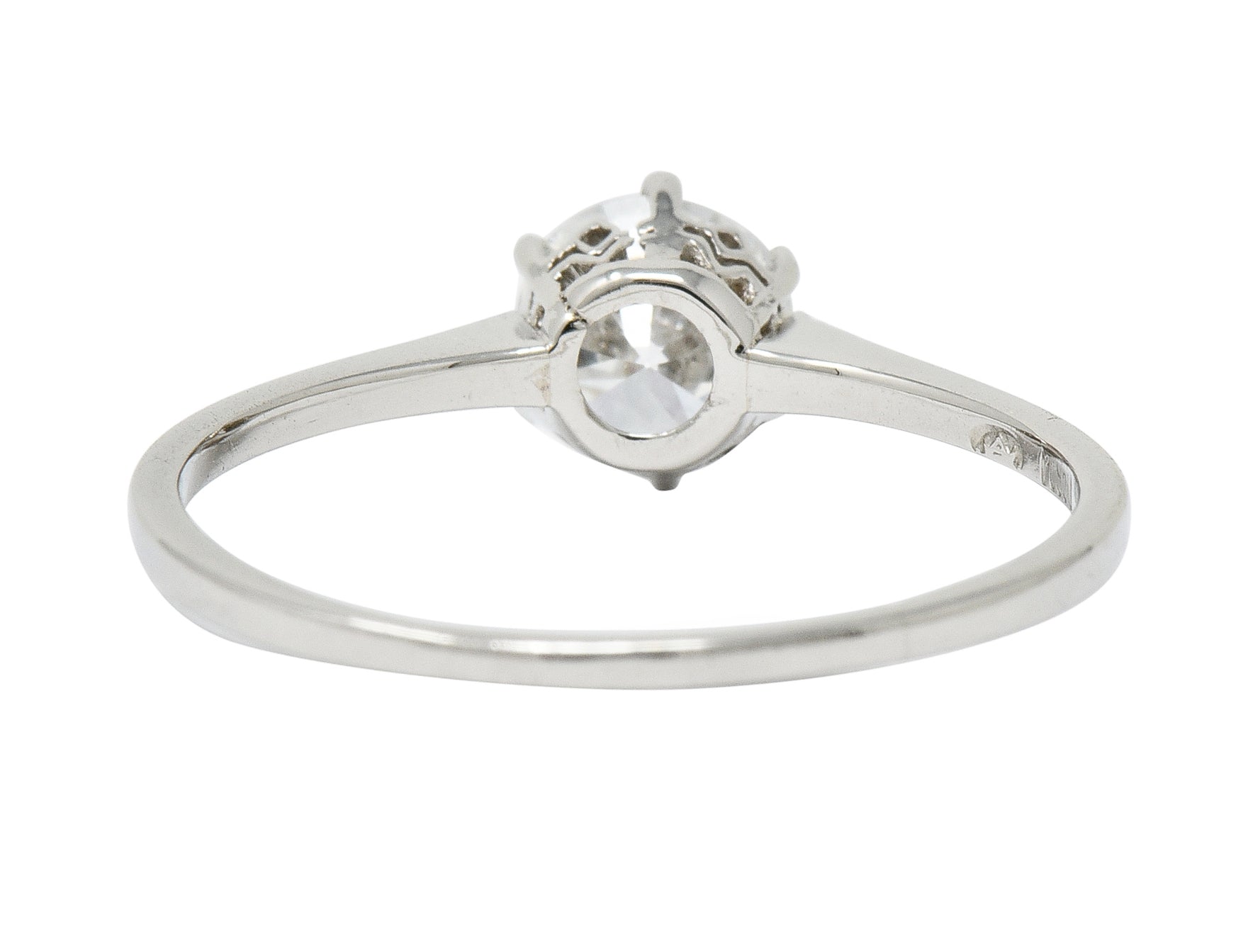 Edwardian 0.93 CTW Diamond Platinum Solitaire Engagement Ring GIA - Wilson's Estate Jewelry