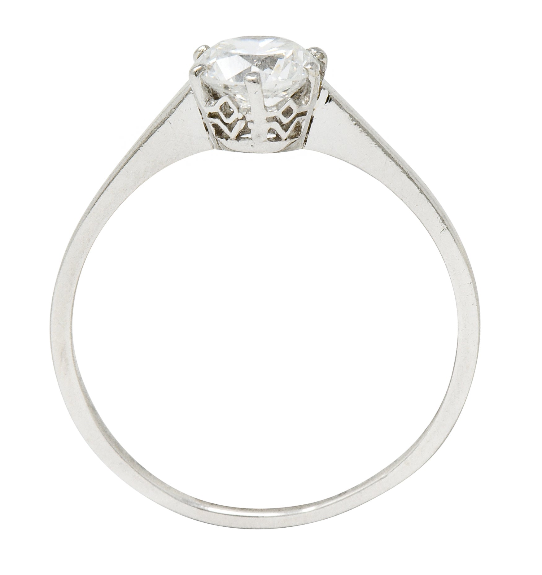 Edwardian 0.93 CTW Diamond Platinum Solitaire Engagement Ring GIA - Wilson's Estate Jewelry