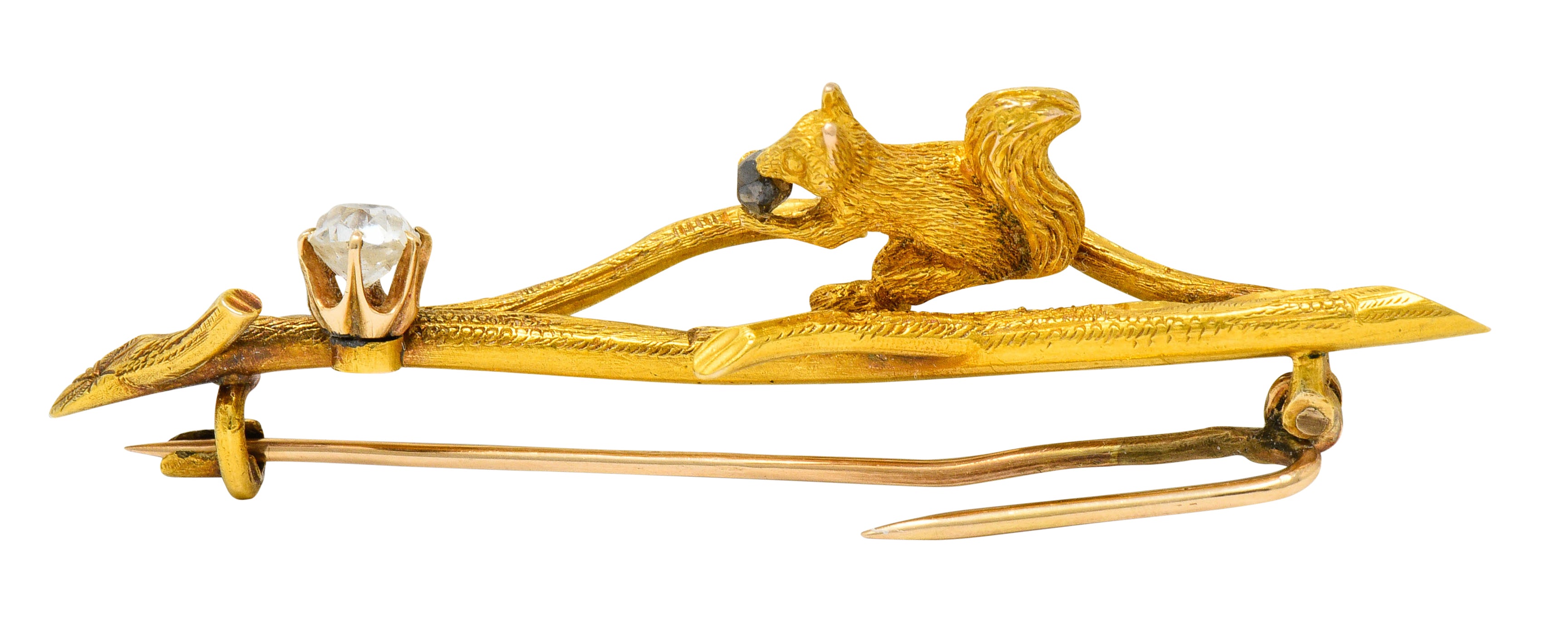 Victorian Old Mine Diamond 18 Karat Gold Squirrel BroochBrooch - Wilson's Estate Jewelry