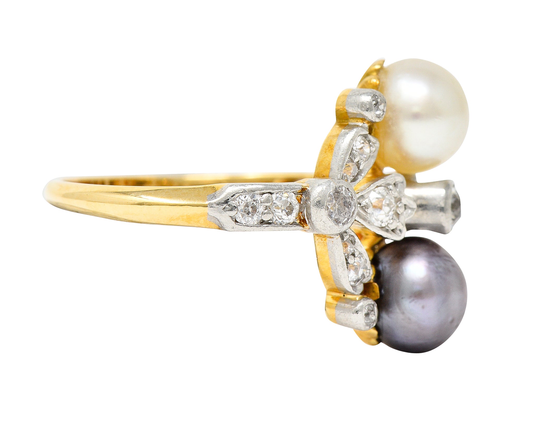 Tiffany & Co. Pearl Diamond Platinum-Topped 18 Karat Gold Belle Epoque RingRing - Wilson's Estate Jewelry