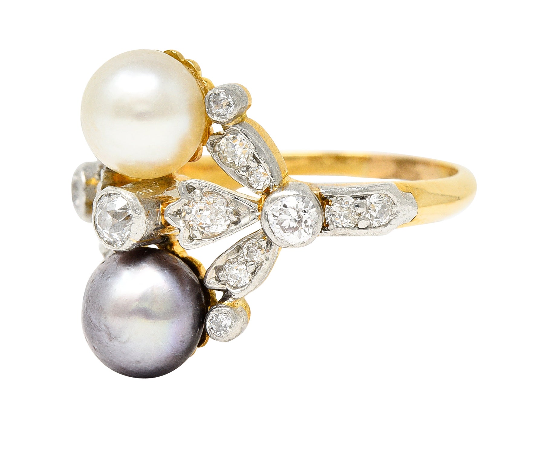 Tiffany & Co. Pearl Diamond Platinum-Topped 18 Karat Gold Belle Epoque RingRing - Wilson's Estate Jewelry