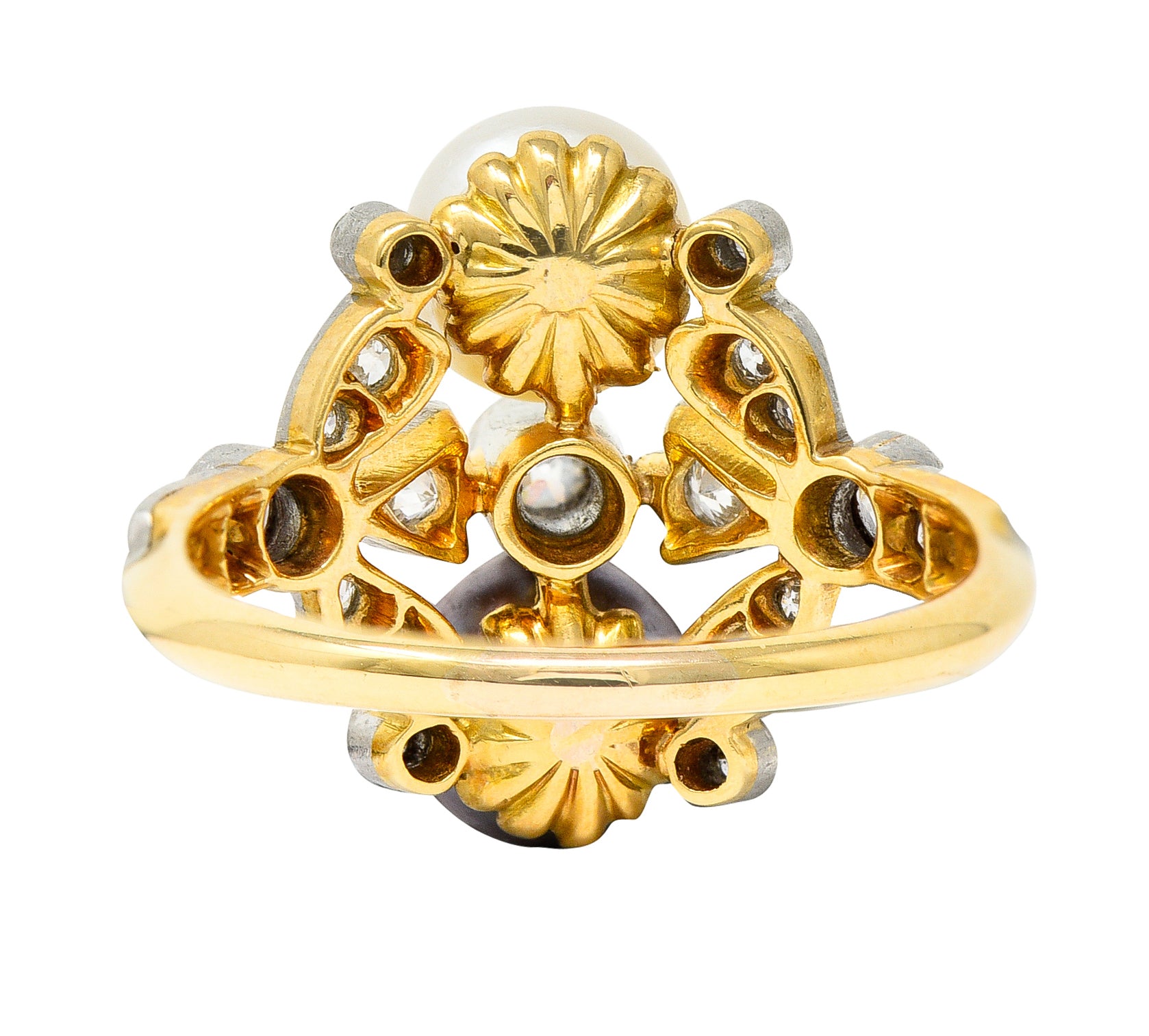 Tiffany & Co. Pearl Diamond Platinum-Topped 18 Karat Gold Belle Epoque RingRing - Wilson's Estate Jewelry