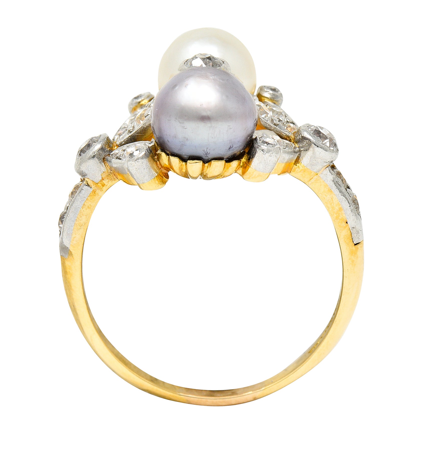 Tiffany & Co. Pearl Diamond Platinum-Topped 18 Karat Gold Belle Epoque RingRing - Wilson's Estate Jewelry