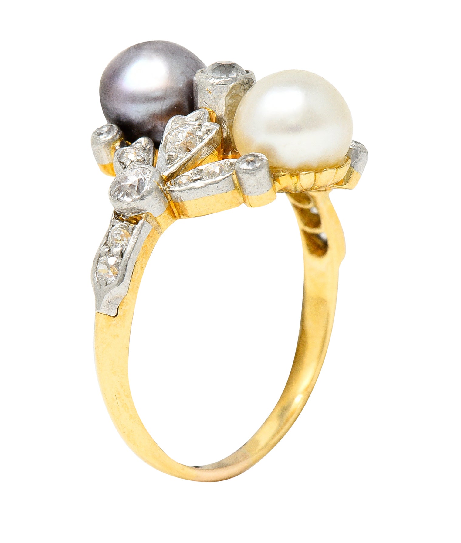 Tiffany & Co. Pearl Diamond Platinum-Topped 18 Karat Gold Belle Epoque RingRing - Wilson's Estate Jewelry