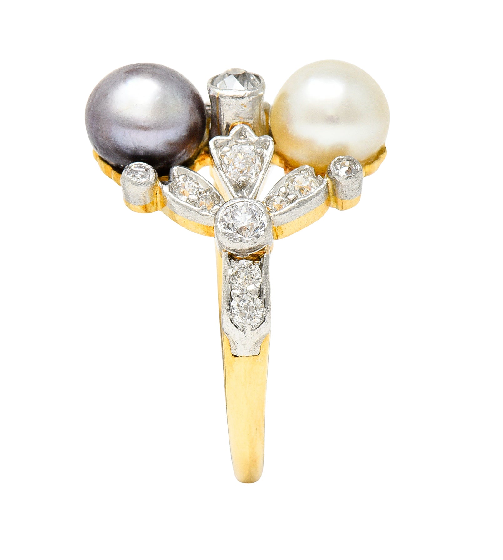 Tiffany & Co. Pearl Diamond Platinum-Topped 18 Karat Gold Belle Epoque RingRing - Wilson's Estate Jewelry