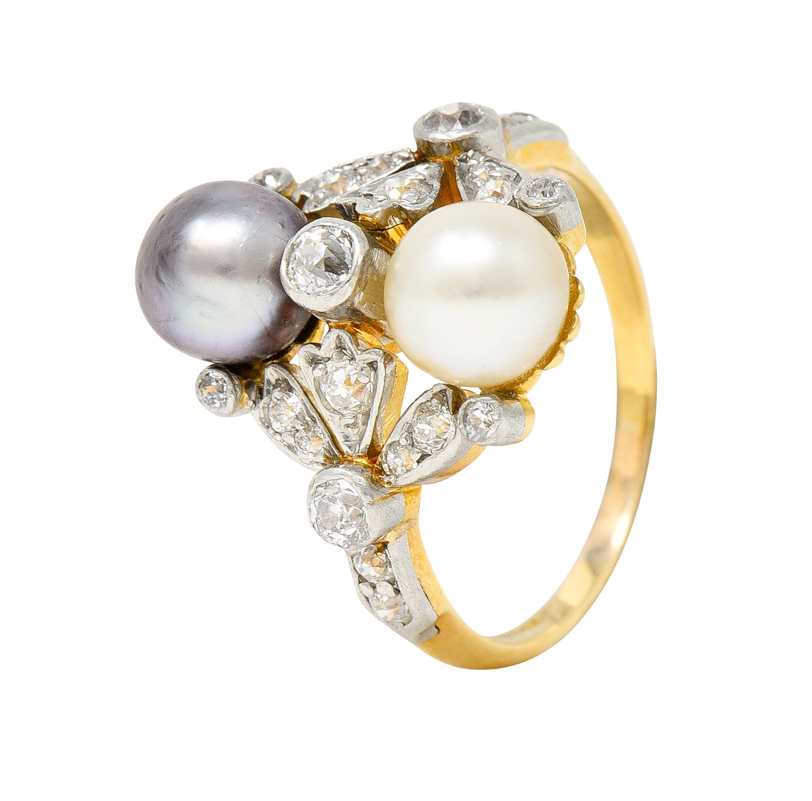 Tiffany & Co. Pearl Diamond Platinum-Topped 18 Karat Gold Belle Epoque RingRing - Wilson's Estate Jewelry