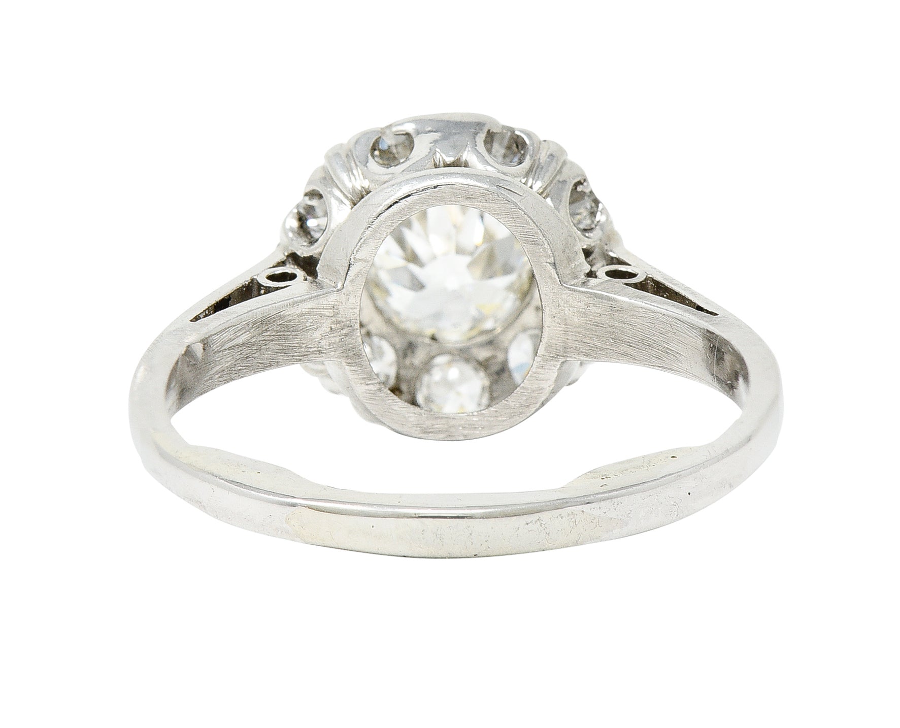 Art Deco 1.02 CTW Diamond Platinum Cluster Engagement RingRings - Wilson's Estate Jewelry