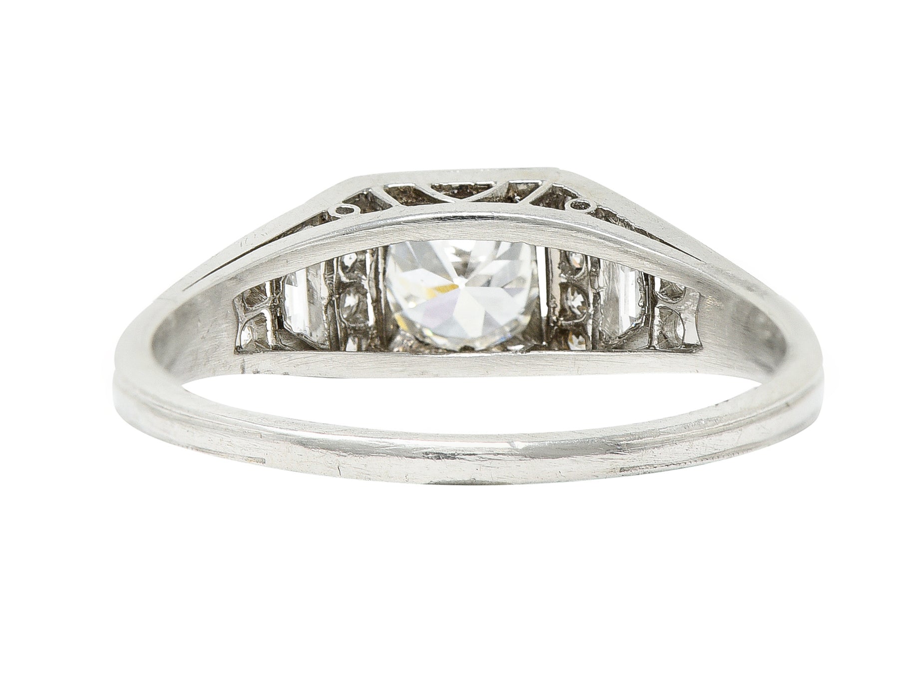 1927 Art Deco 0.83 CTW Diamond Platinum Engagement RingRings - Wilson's Estate Jewelry