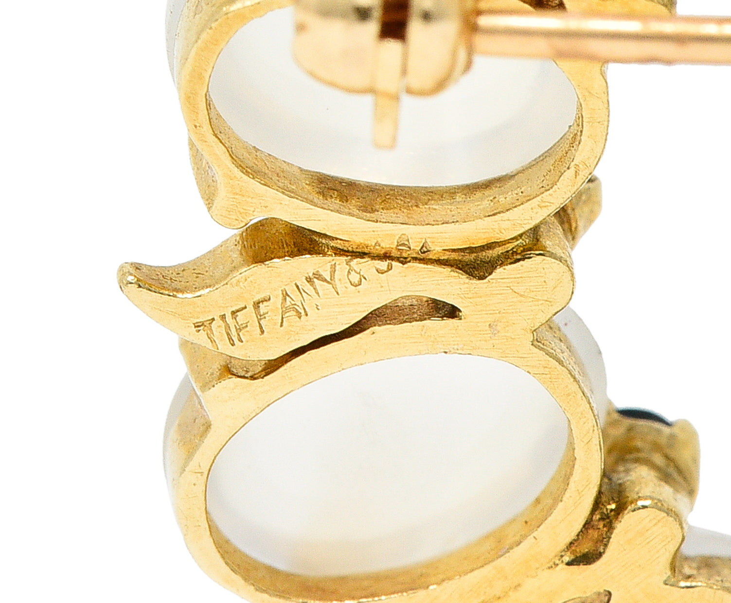 Tiffany & Co. Retro Sapphire Moonstone 14 Karat Gold Wreath BroochBrooches & Lapel Pins - Wilson's Estate Jewelry