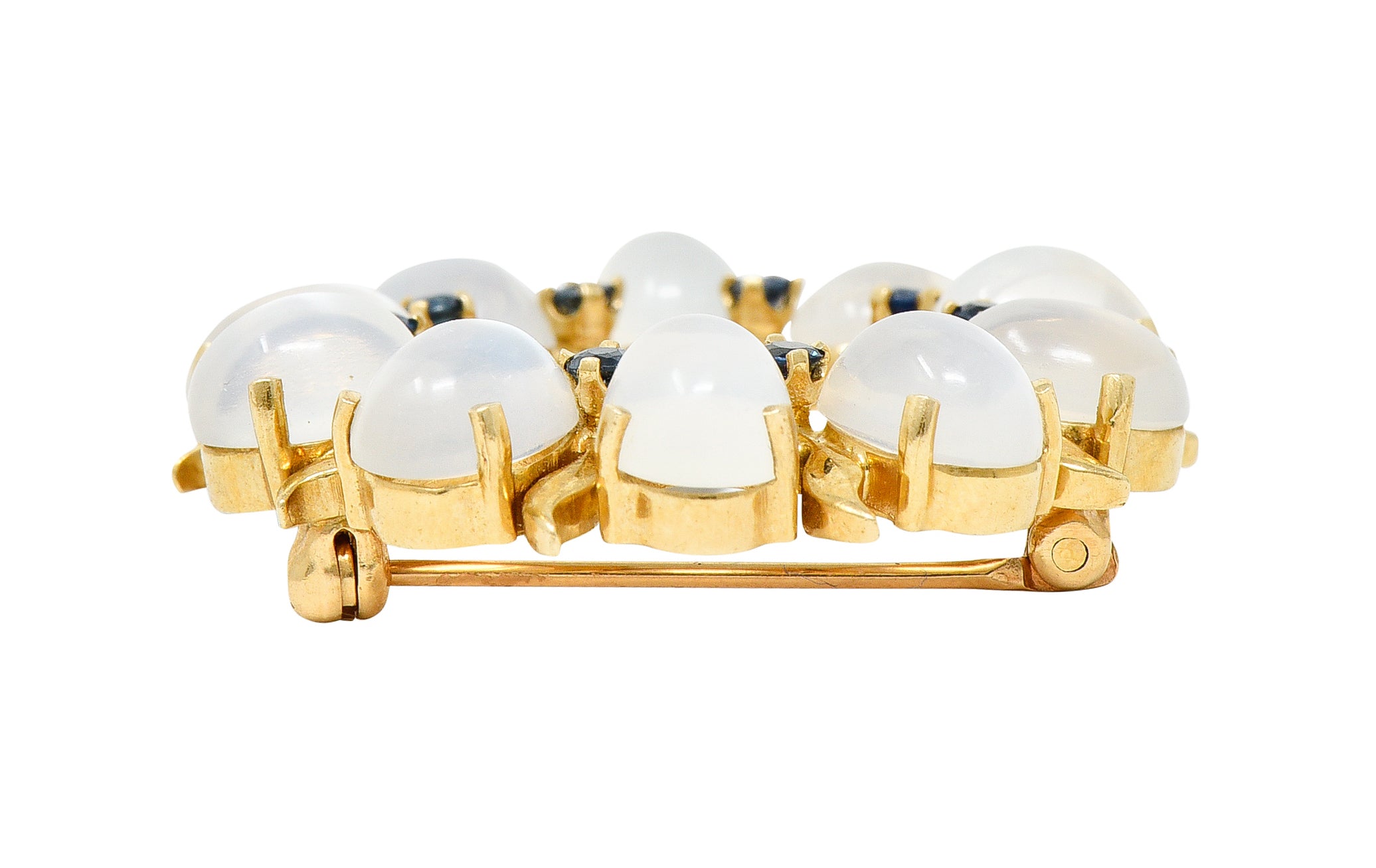 Tiffany & Co. Retro Sapphire Moonstone 14 Karat Gold Wreath BroochBrooches & Lapel Pins - Wilson's Estate Jewelry