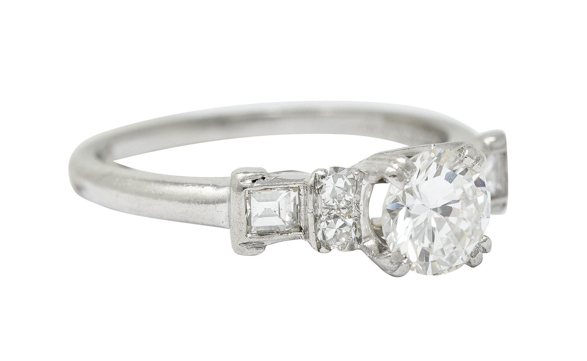 1940's C.D. Peacock 0.95 CTW Diamond Platinum Engagement Ring GIARing - Wilson's Estate Jewelry
