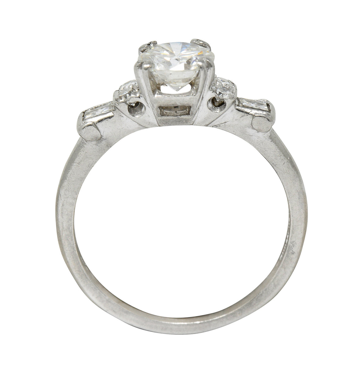 1940's C.D. Peacock 0.95 CTW Diamond Platinum Engagement Ring GIARing - Wilson's Estate Jewelry