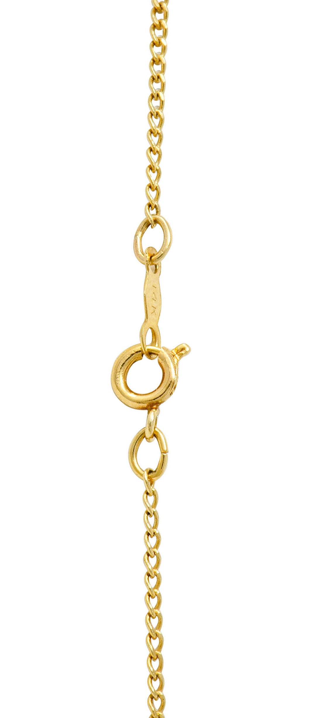 Art Nouveau Moonstone Diamond 14 Karat Gold Drop Swag Necklace - Wilson's Estate Jewelry