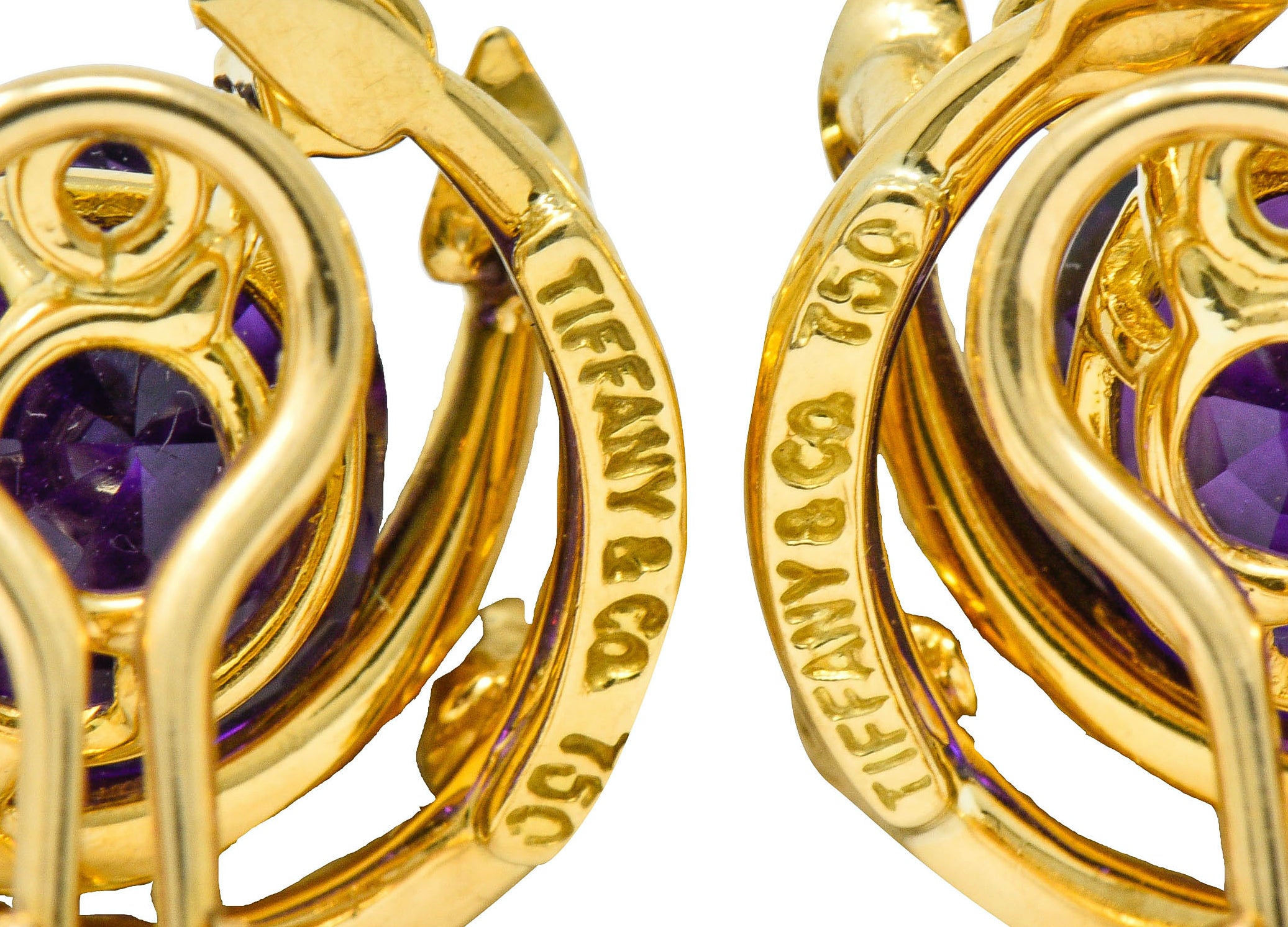Tiffany & Co. Vintage Amethyst Diamond 18 Karat Gold Ear-Clip EarringsEarrings - Wilson's Estate Jewelry