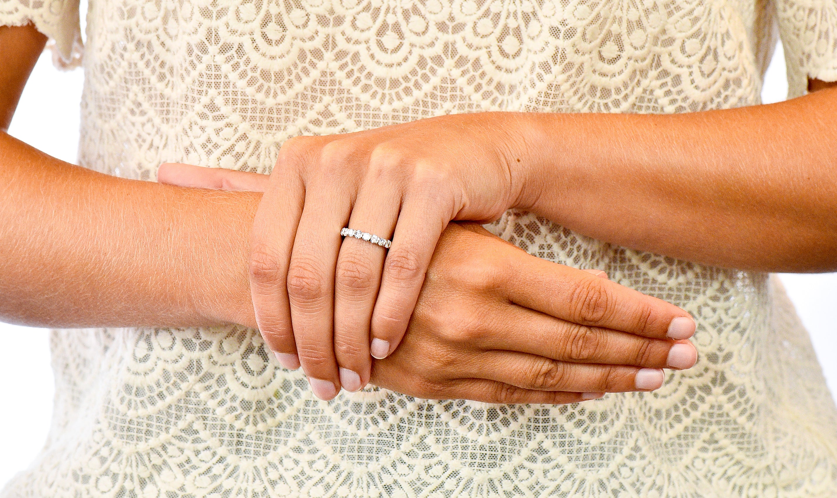Tiffany & Co. Vintage 2.20 CTW Diamond Platinum Eternity Stacking Band Ring - Wilson's Estate Jewelry