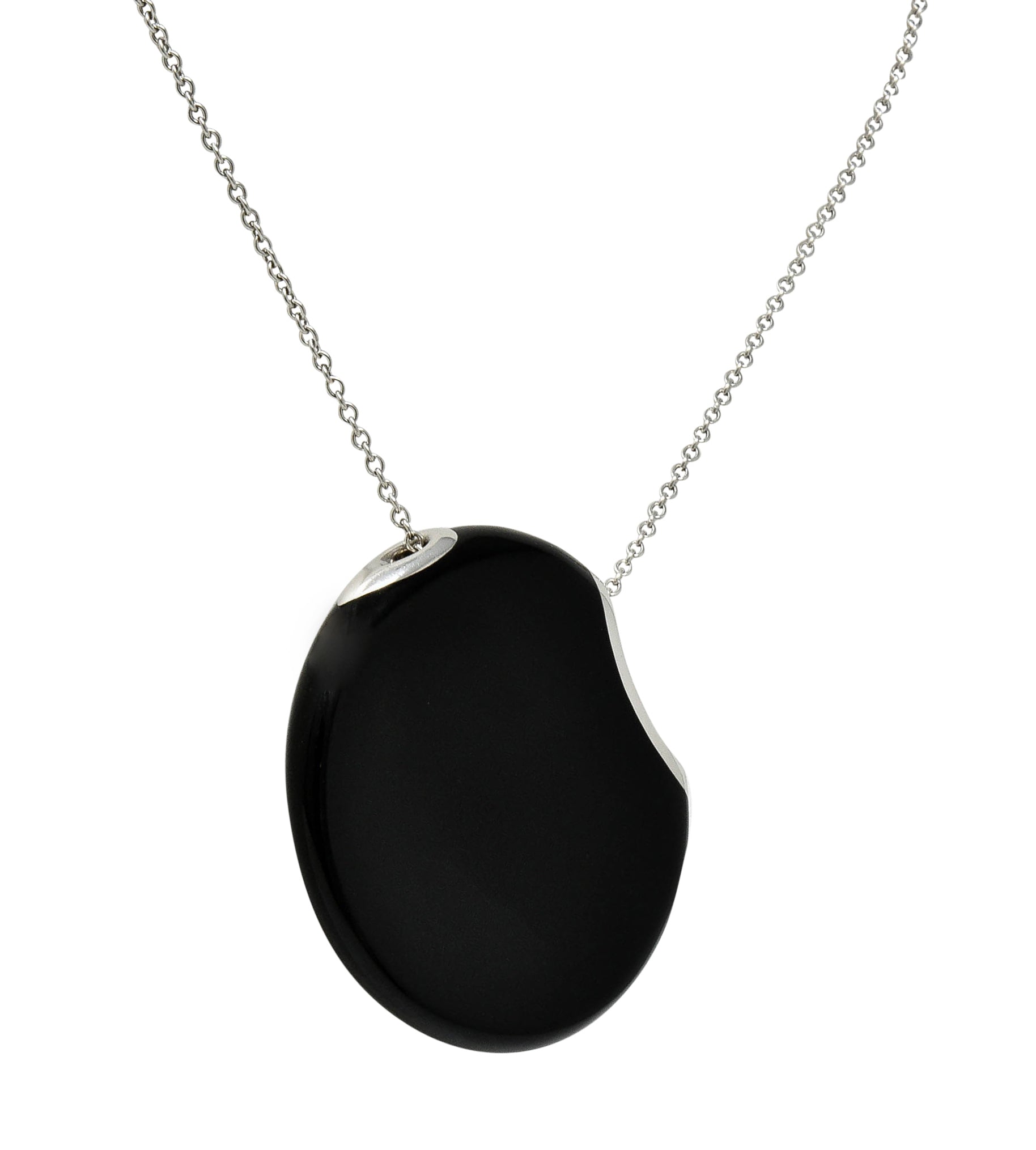 Elsa Peretti Tiffany & Co. Onyx Platinum Touchstone Pendant NecklaceNecklace - Wilson's Estate Jewelry