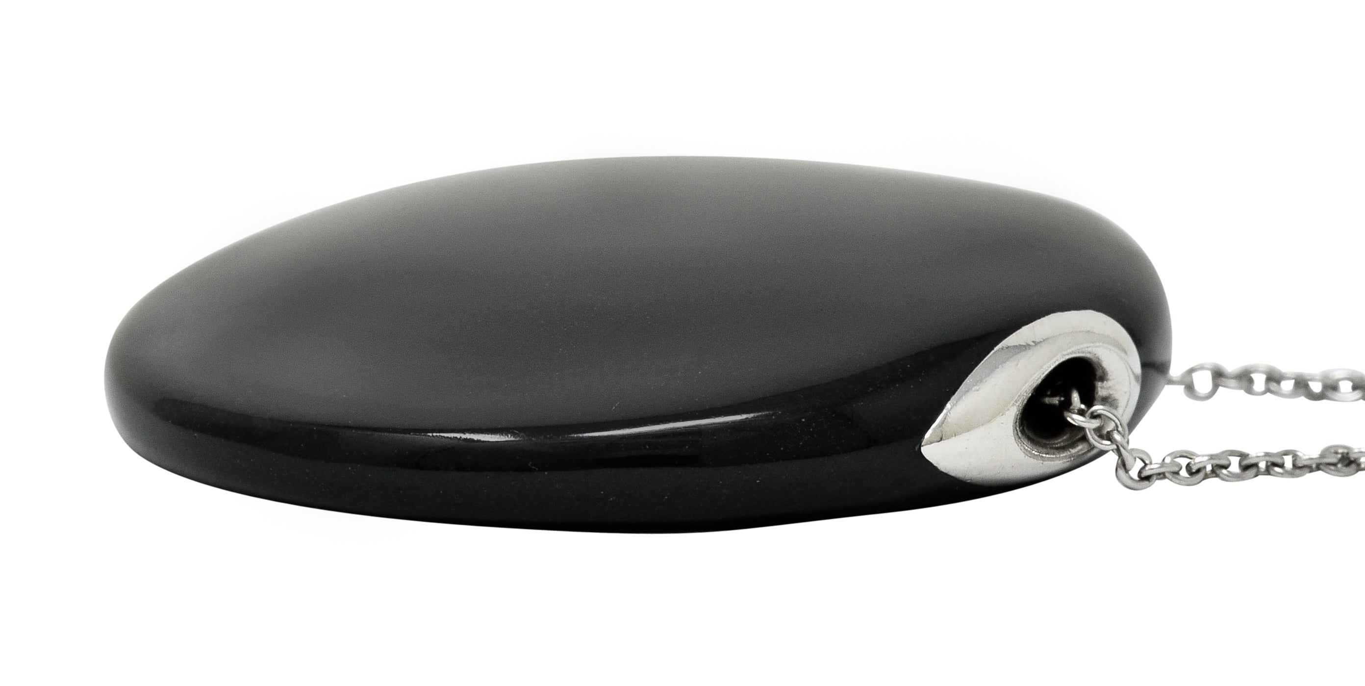 Elsa Peretti Tiffany & Co. Onyx Platinum Touchstone Pendant NecklaceNecklace - Wilson's Estate Jewelry