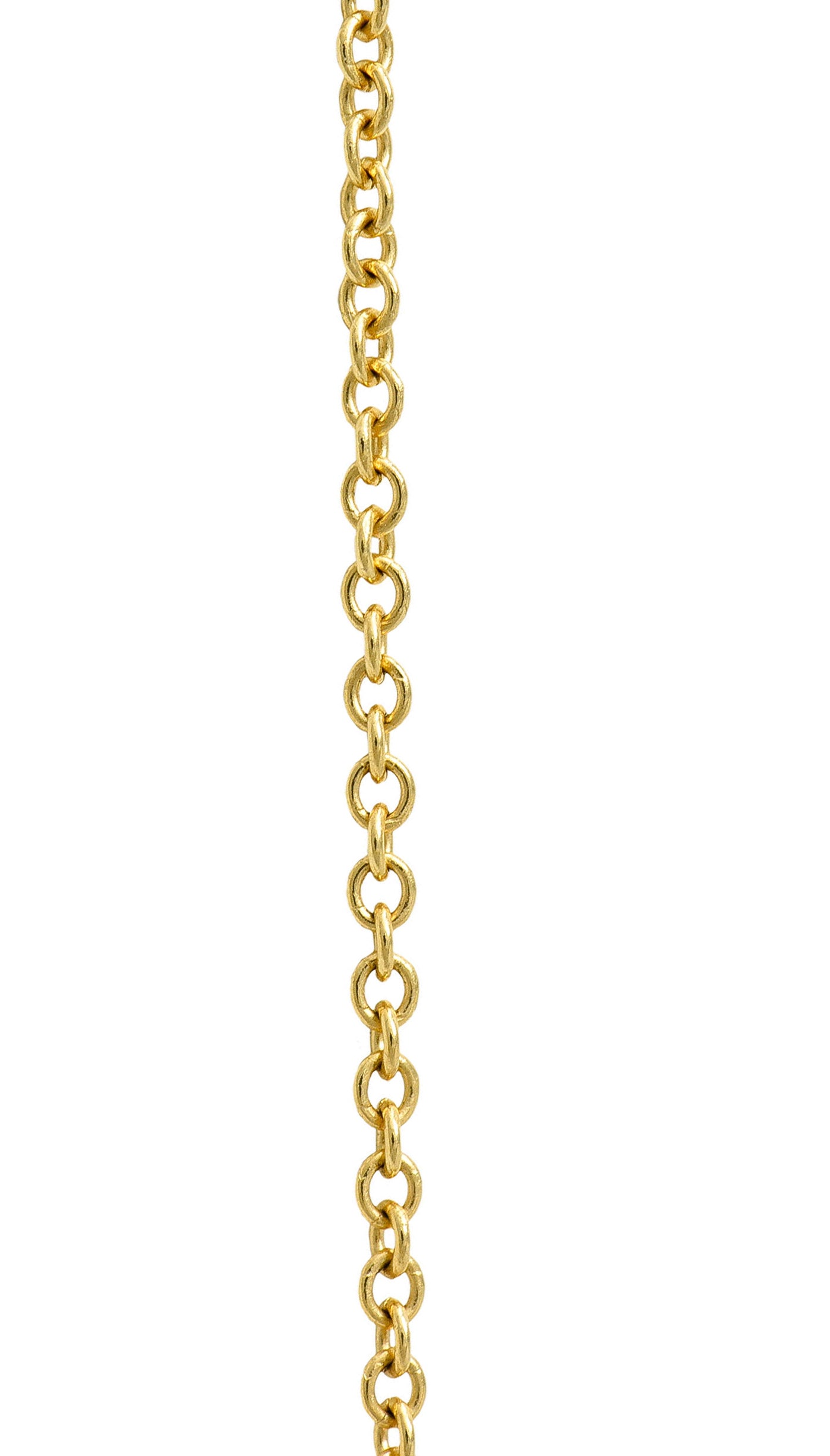 Art Nouveau Diamond Pearl 14 Karat Tri-Colored Gold Whiplash Pendant NecklaceNecklace - Wilson's Estate Jewelry