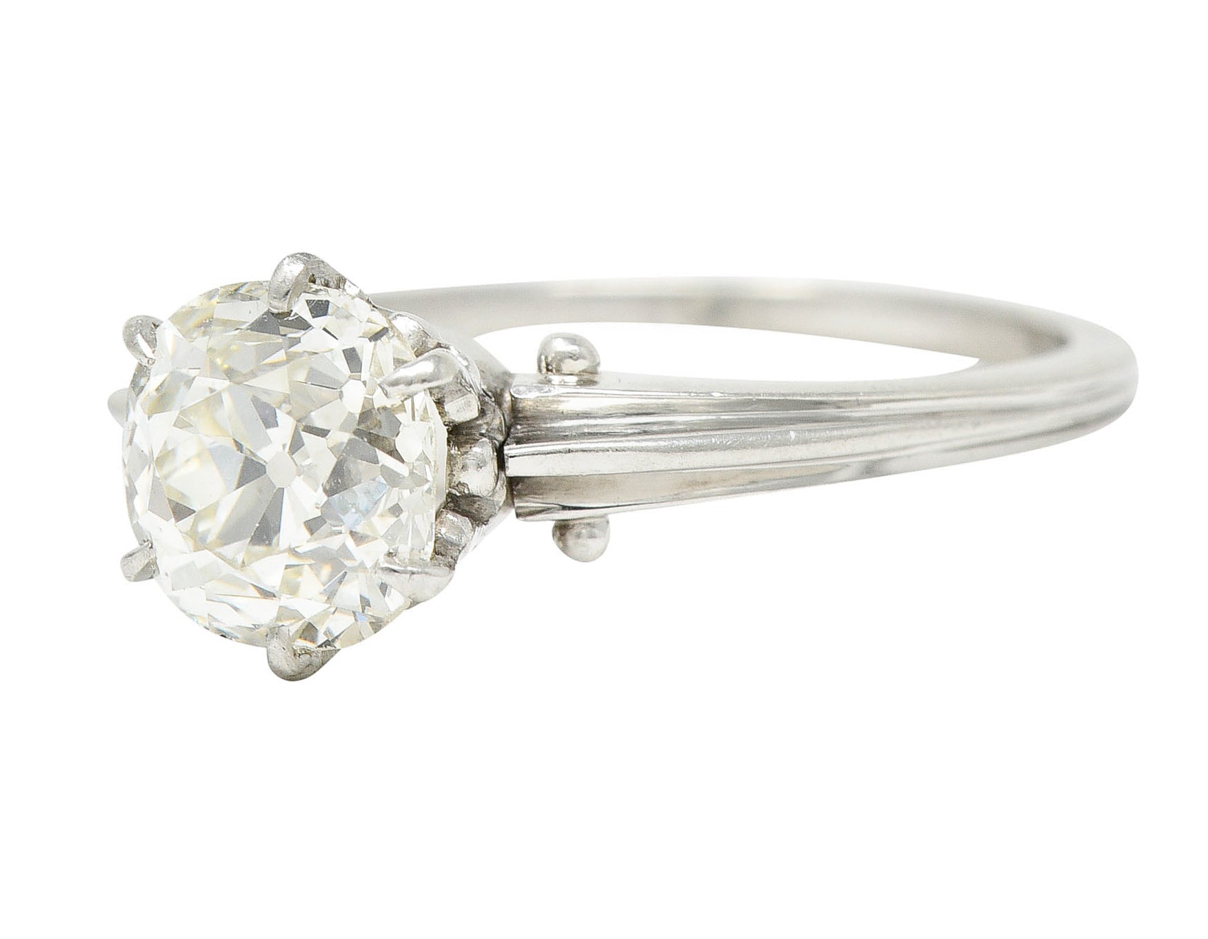 Edwardian 1.53 CTW Old Mine Platinum Engagement Ring GIARing - Wilson's Estate Jewelry