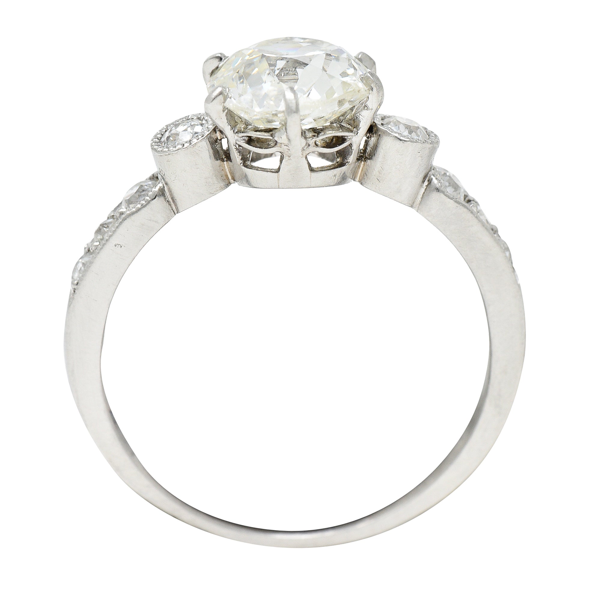 Edwardian 1.95 CTW Old Mine Diamond Platinum Engagement RingRing - Wilson's Estate Jewelry