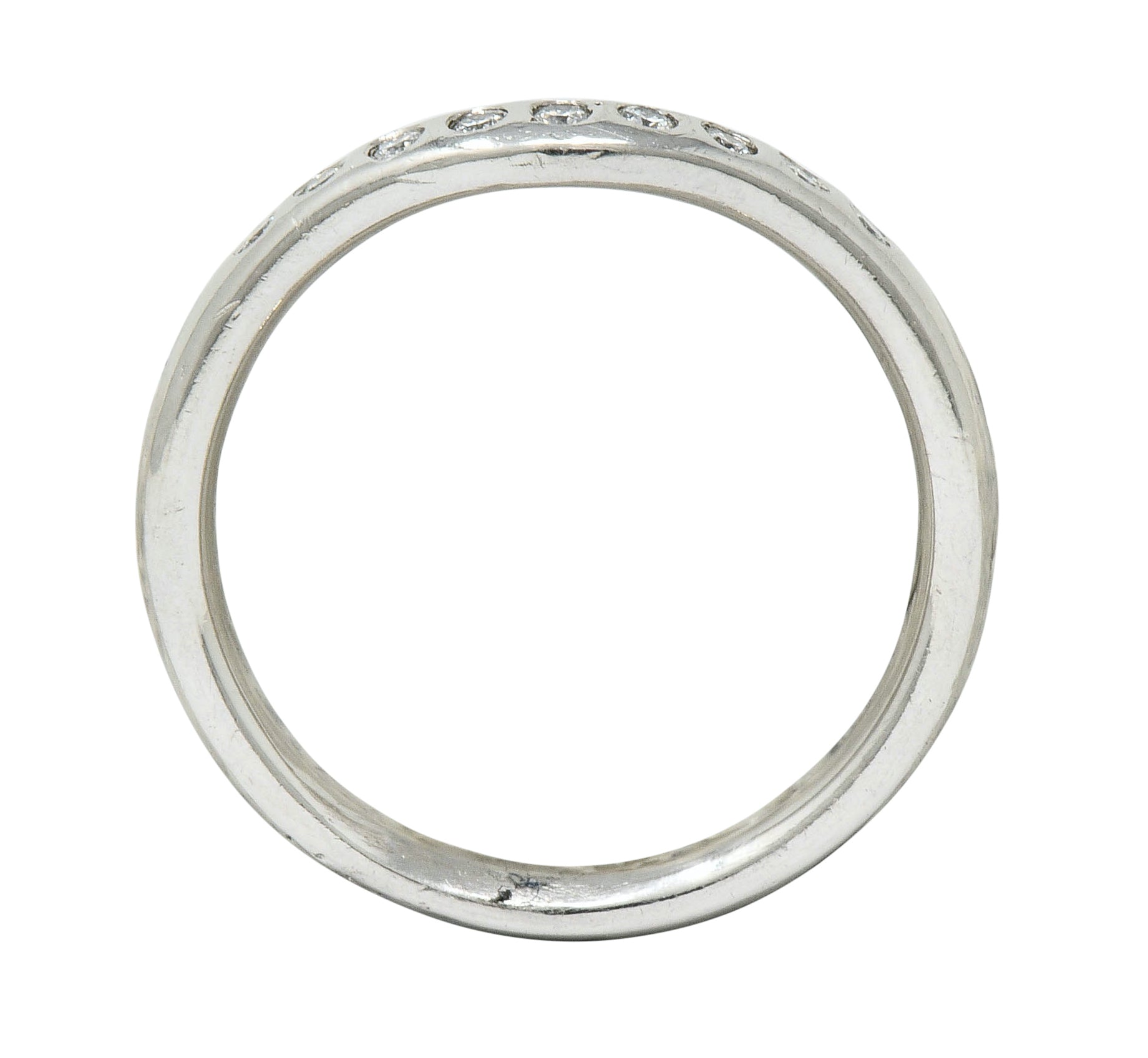 Tiffany & Co. Vintage Diamond Platinum Chevron Contour Band Ring - Wilson's Estate Jewelry
