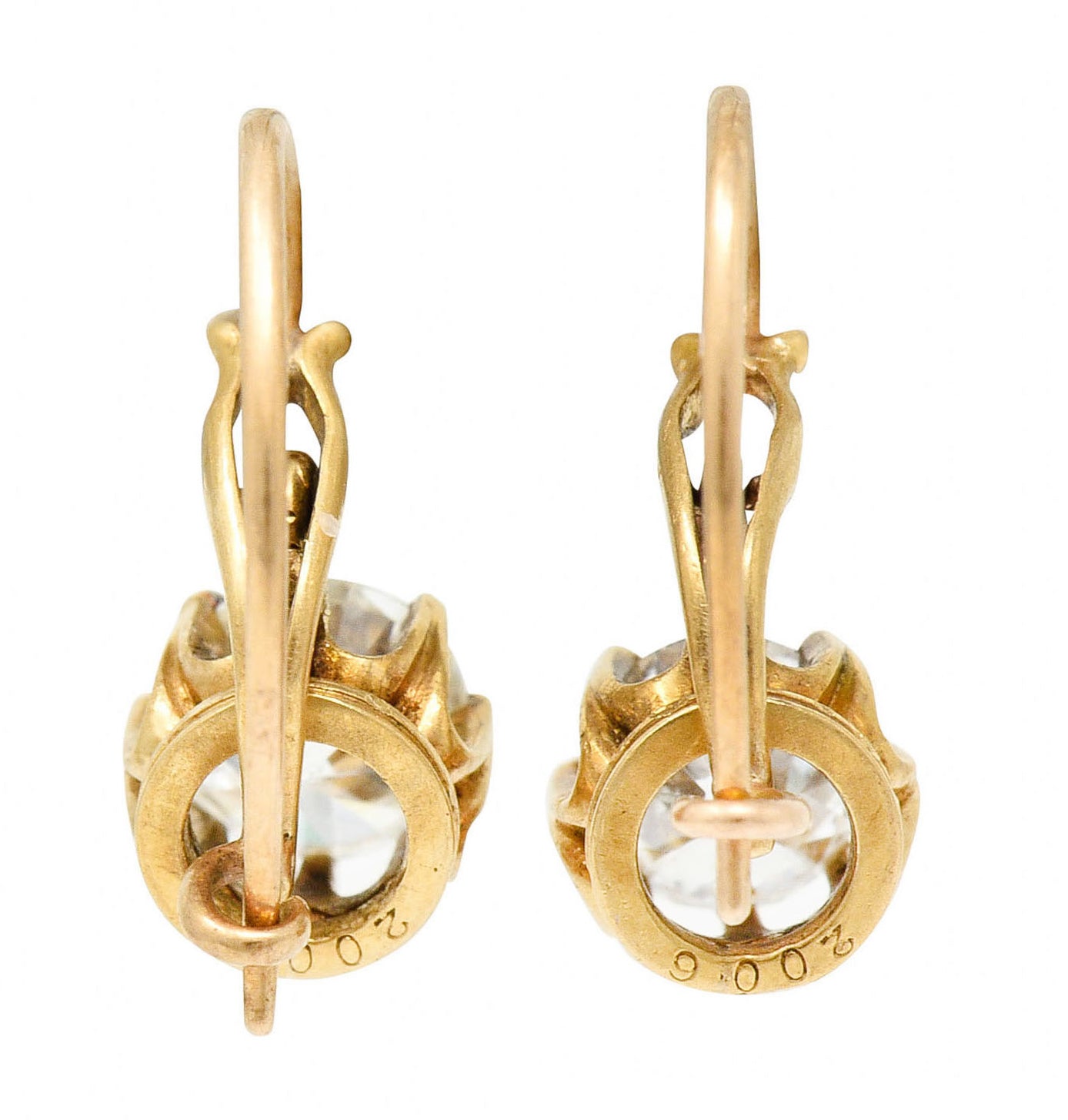 Victorian 1.25 CTW Diamond 14 Karat Gold Drop EarringsEarrings - Wilson's Estate Jewelry