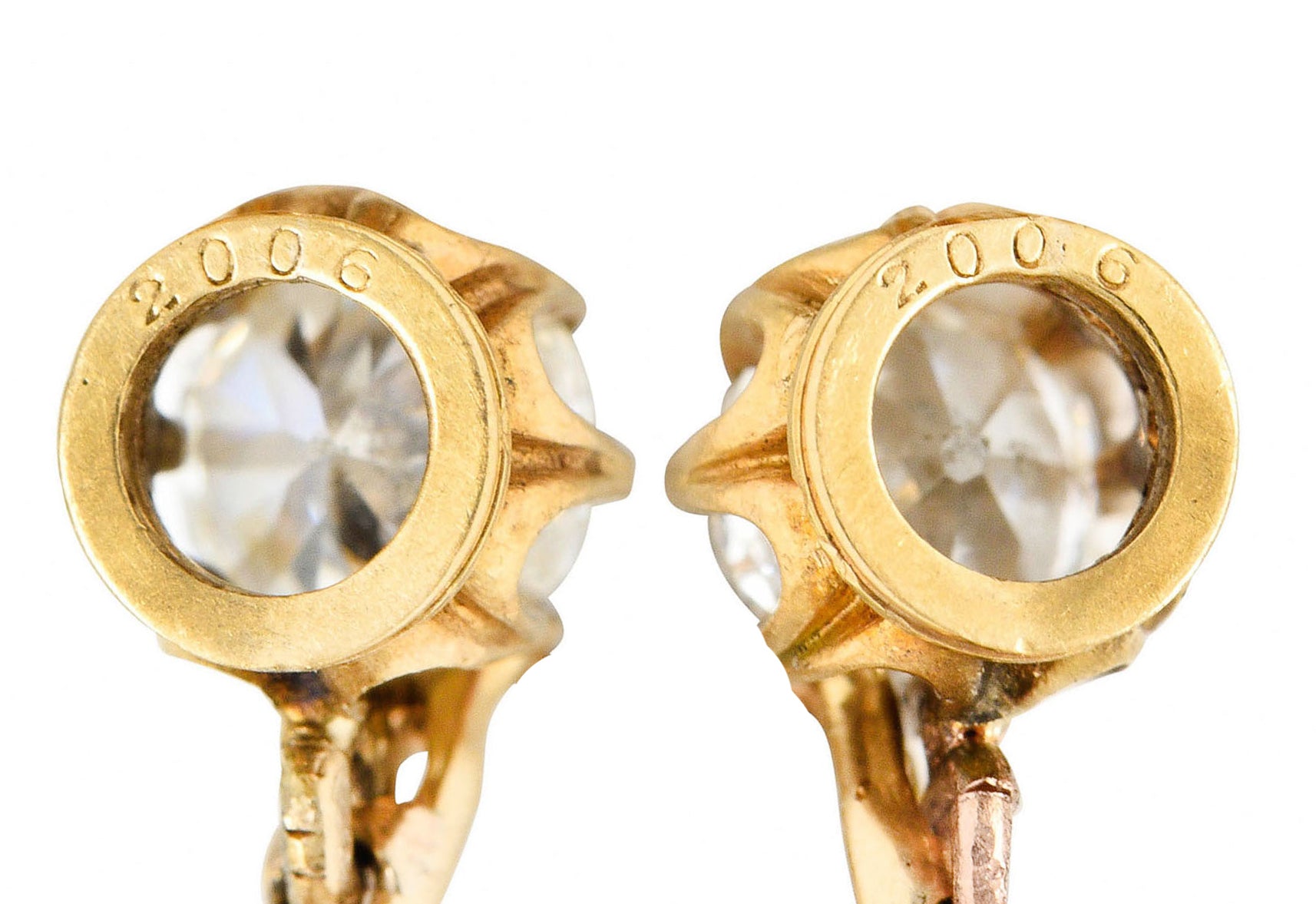 Victorian 1.25 CTW Diamond 14 Karat Gold Drop EarringsEarrings - Wilson's Estate Jewelry
