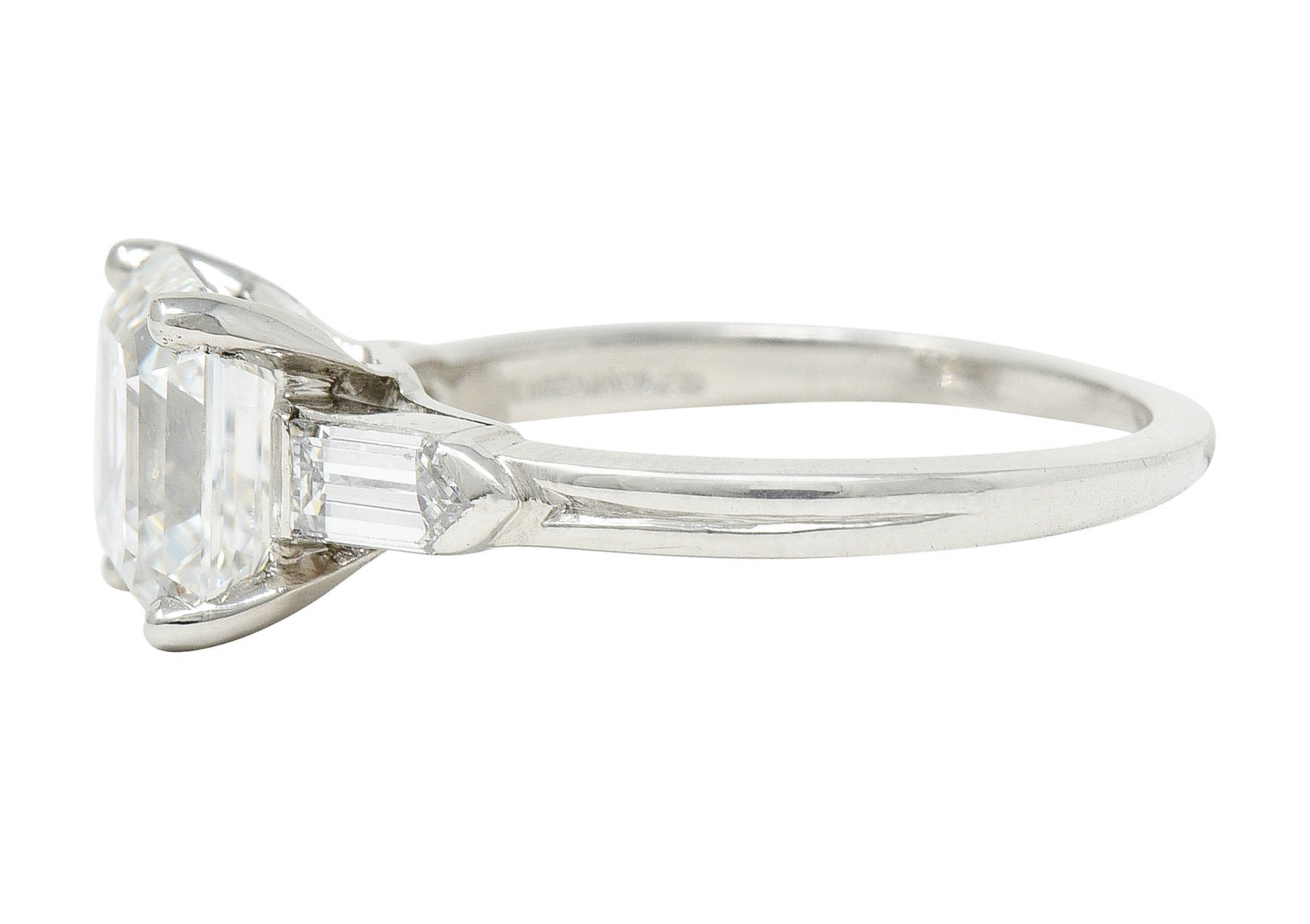 Tiffany & Co. 4.28 CTW Asscher Diamond Platinum Engagement RingRing - Wilson's Estate Jewelry