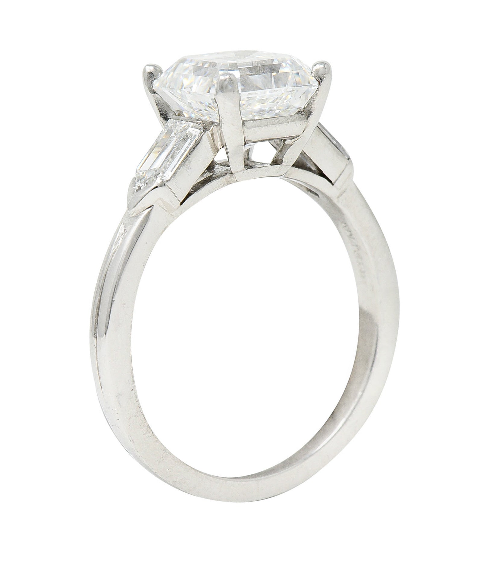 Tiffany & Co. 4.28 CTW Asscher Diamond Platinum Engagement RingRing - Wilson's Estate Jewelry