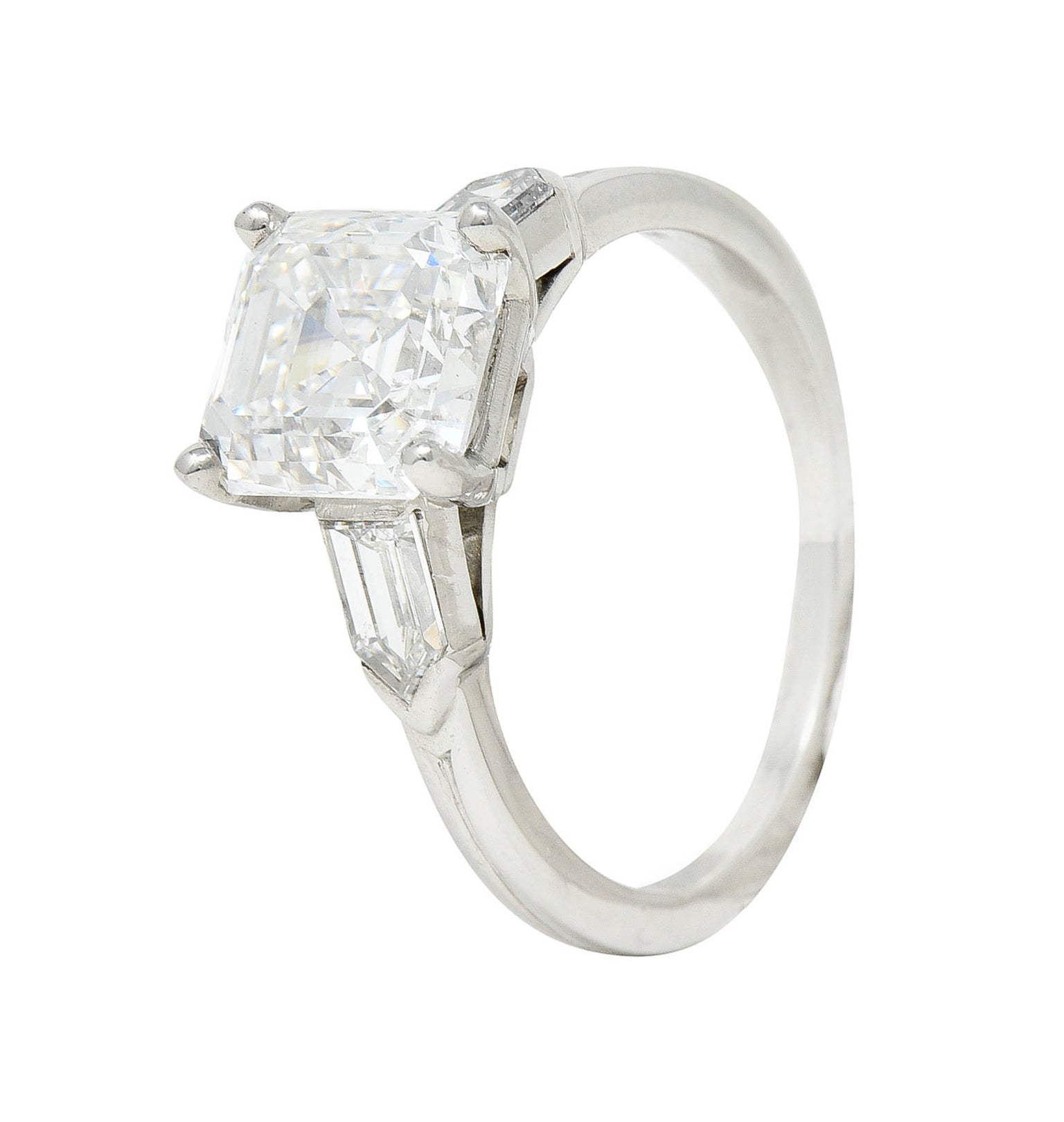 Tiffany & Co. 4.28 CTW Asscher Diamond Platinum Engagement RingRing - Wilson's Estate Jewelry