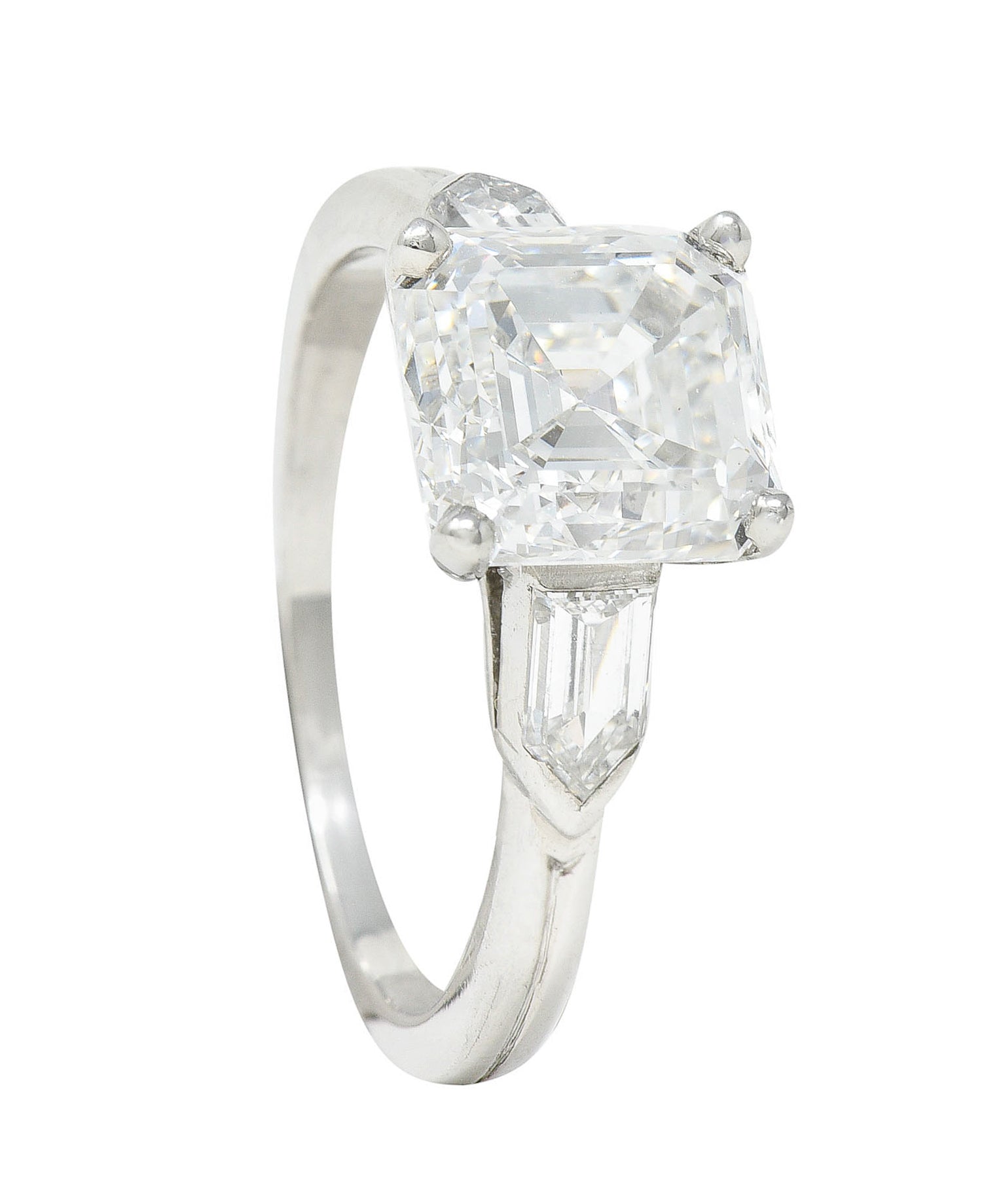 Tiffany & Co. 4.28 CTW Asscher Diamond Platinum Engagement RingRing - Wilson's Estate Jewelry