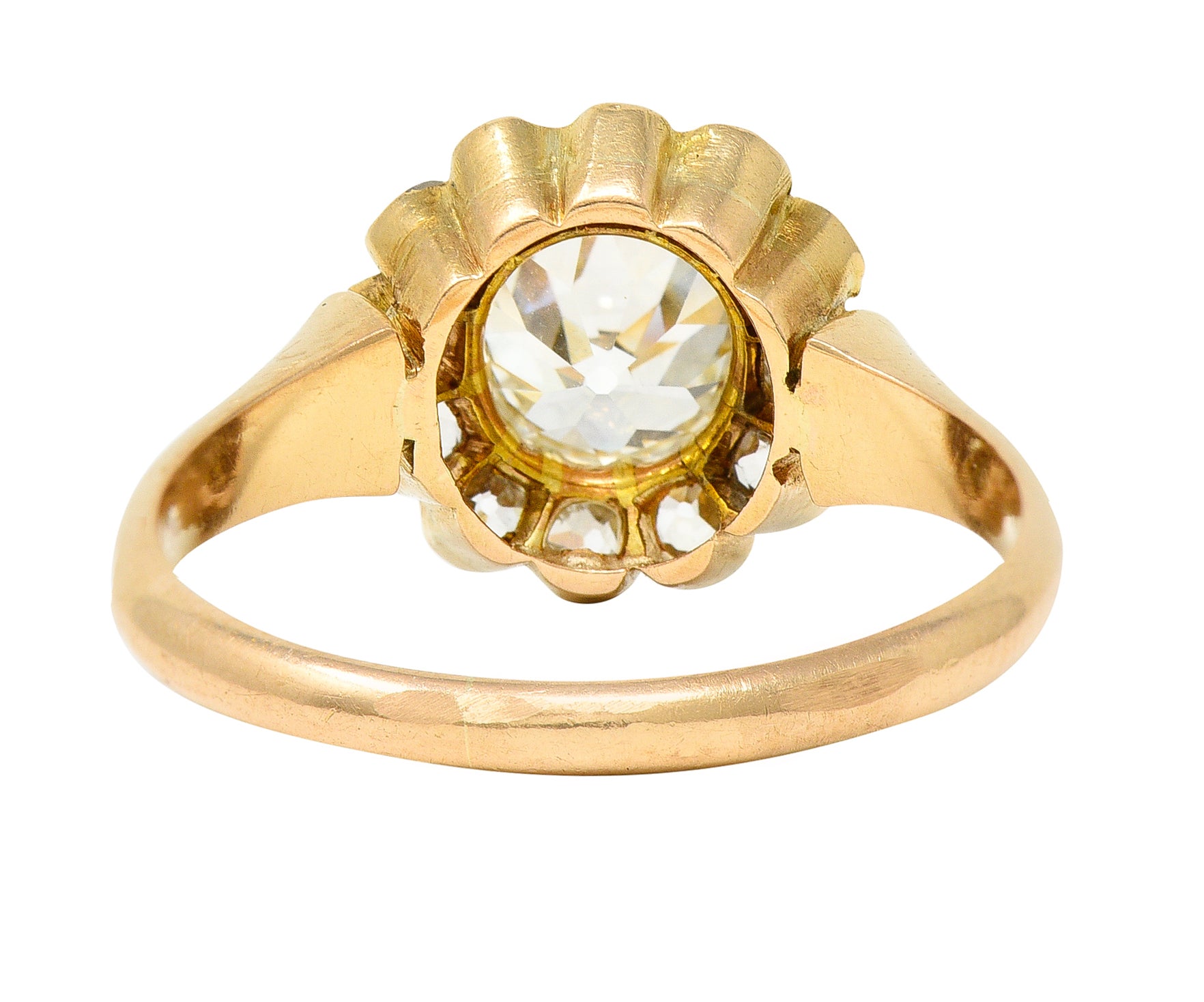 Victorian 2.26 CTW Diamond 18 Karat Yellow Gold Cluster RingRing - Wilson's Estate Jewelry
