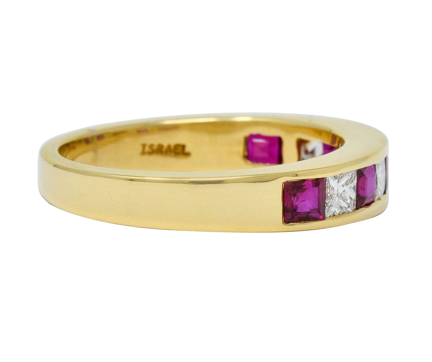 Tiffany & Co. 1.30 CTW Ruby Diamond 18 Karat Gold Channel Band Circa 1990 - Wilson's Estate Jewelry