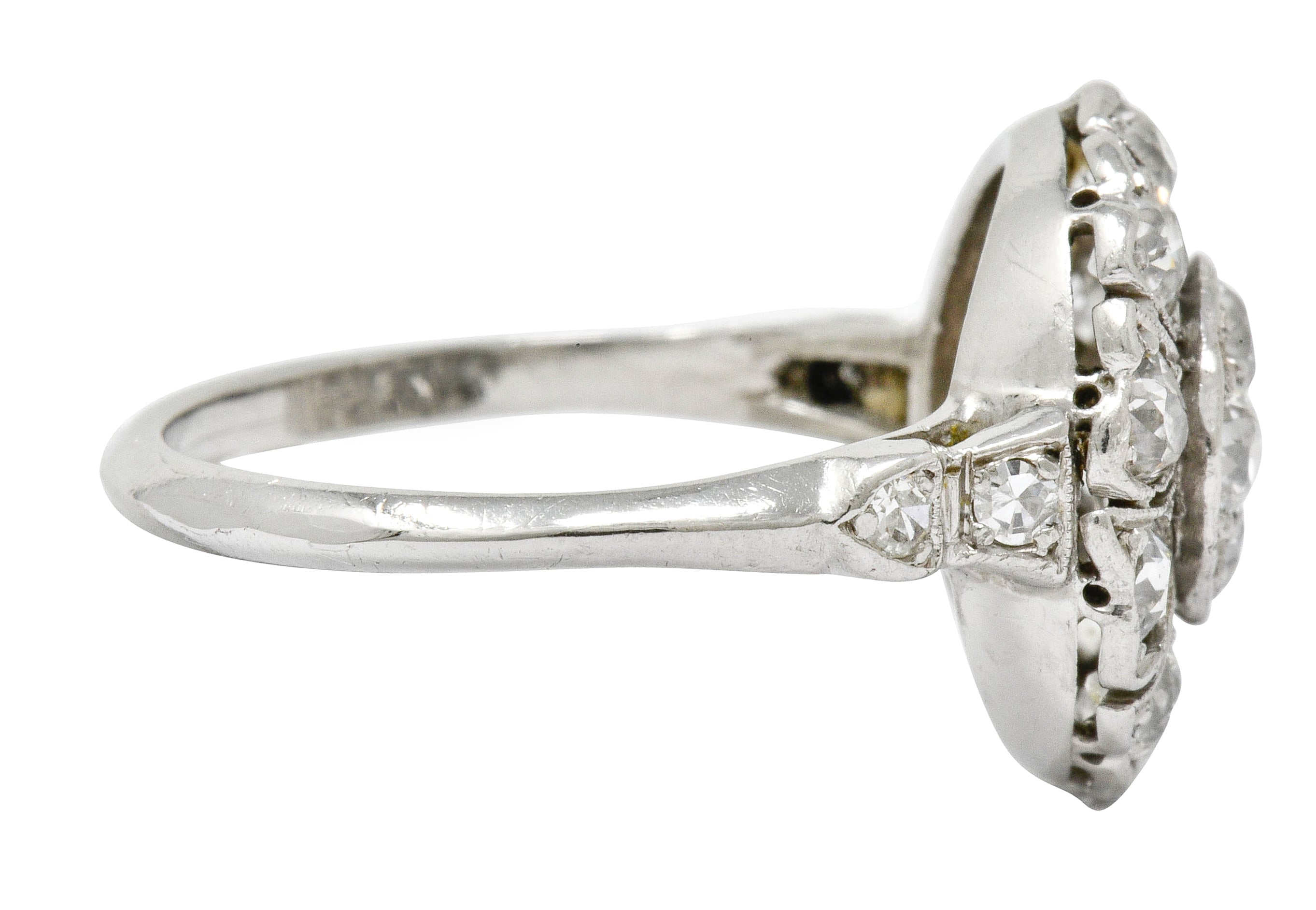 Art Deco Diamond Platinum Radiating Cluster Ring - Wilson's Estate Jewelry