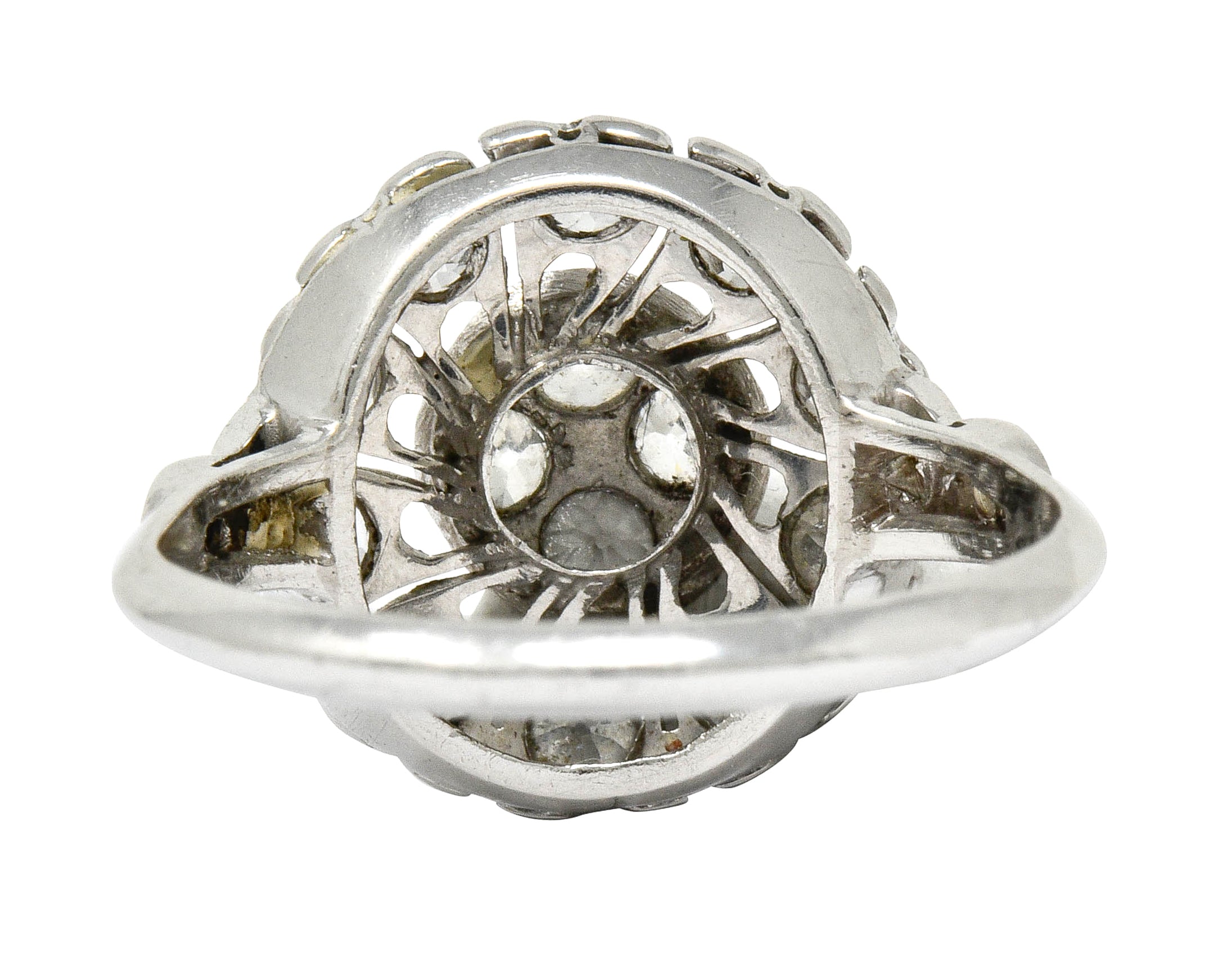 Art Deco Diamond Platinum Radiating Cluster Ring - Wilson's Estate Jewelry