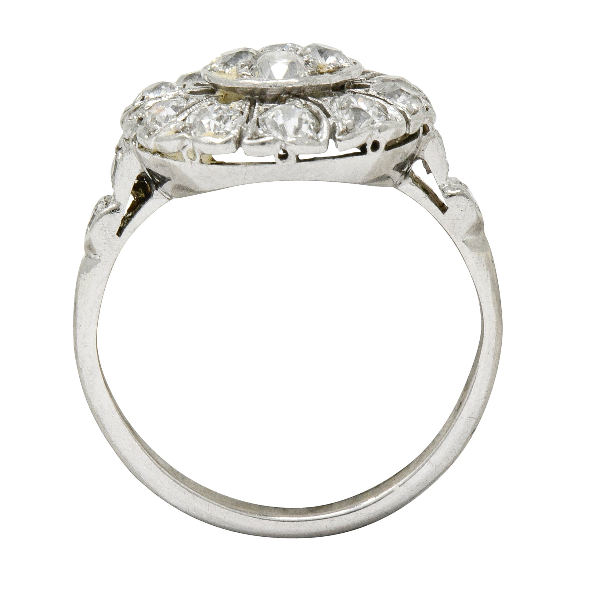 Art Deco Diamond Platinum Radiating Cluster Ring - Wilson's Estate Jewelry