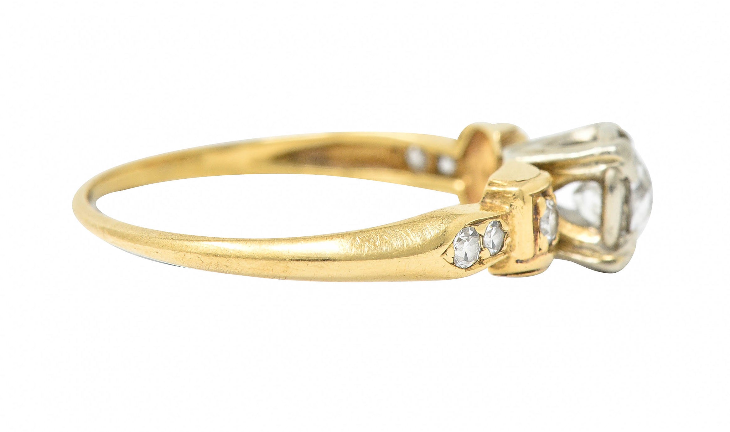 1940's Retro 0.50 CTW Diamond 14 Karat Two-Tone Gold Engagement RingRing - Wilson's Estate Jewelry