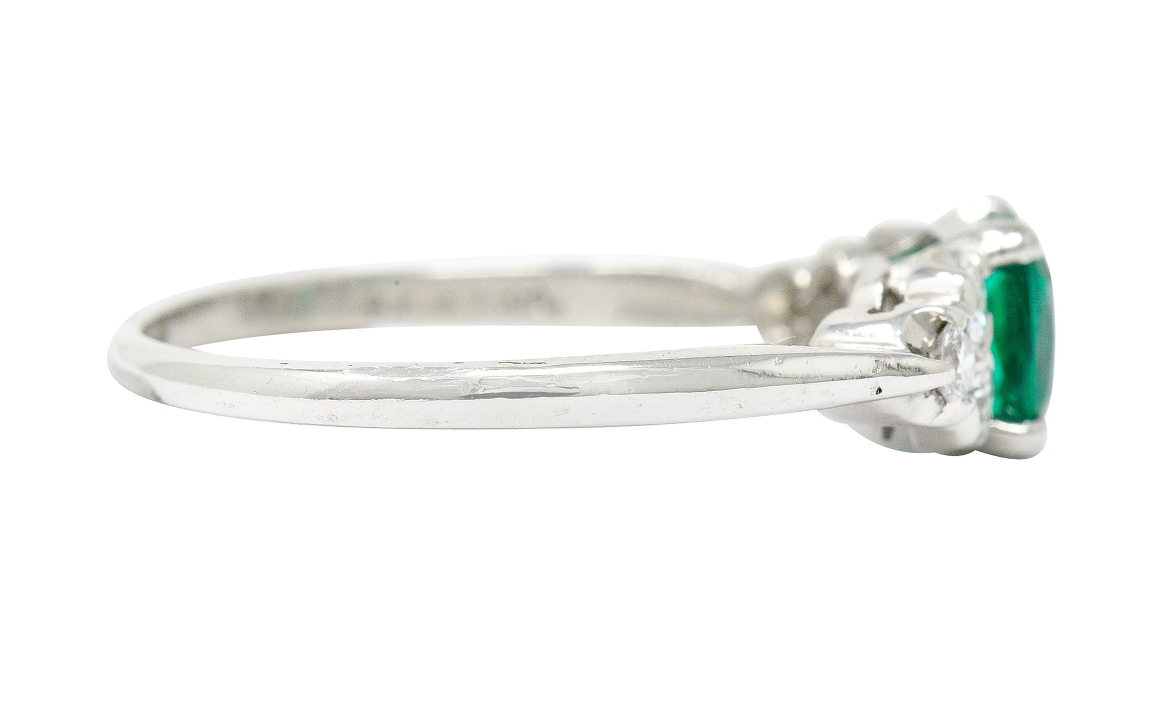 1950's Shreve Crump & Low 0.83 CTW Emerald Diamond Platinum RingRing - Wilson's Estate Jewelry