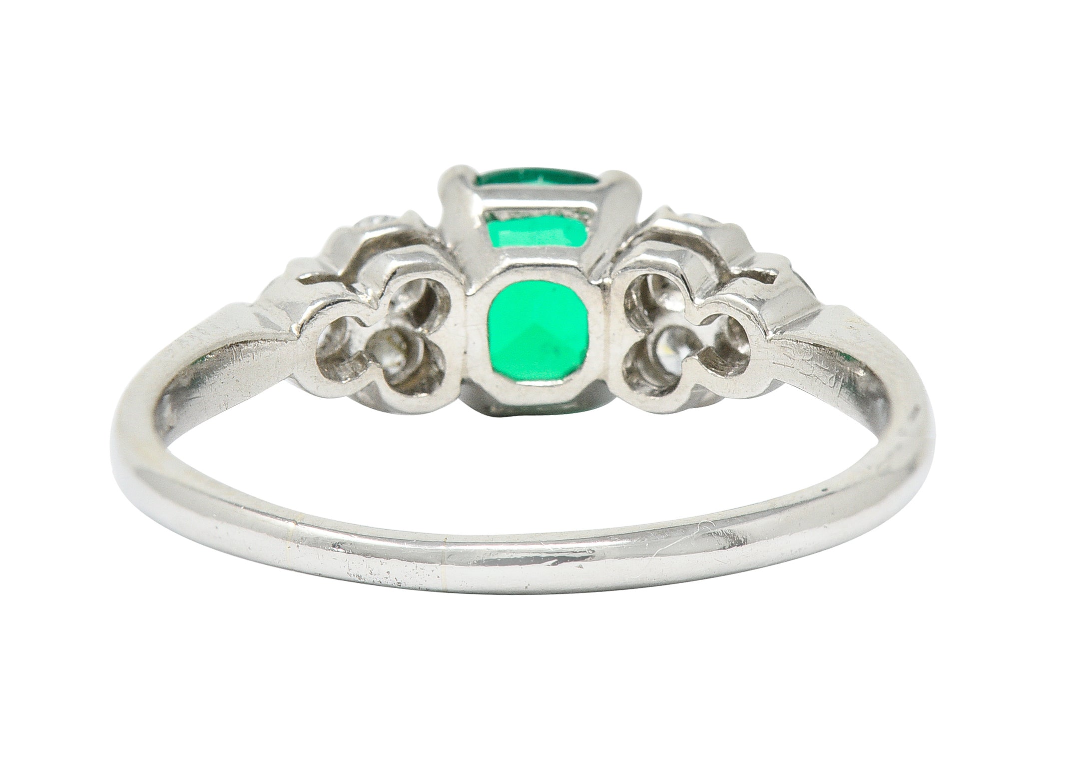 1950's Shreve Crump & Low 0.83 CTW Emerald Diamond Platinum RingRing - Wilson's Estate Jewelry