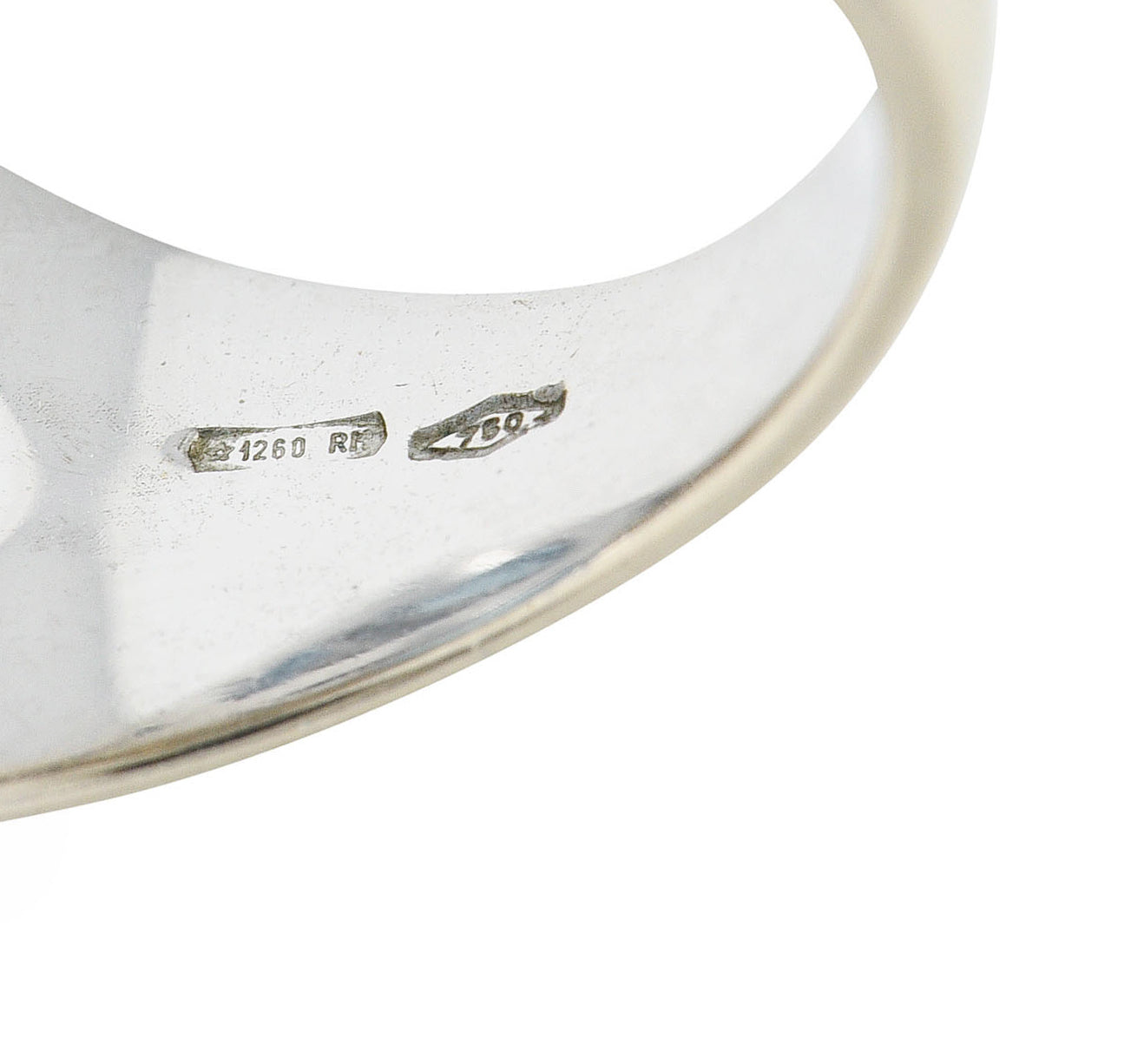 Bulgari Blue Topaz 18 Karat White Gold Pyramide Band RingRing - Wilson's Estate Jewelry