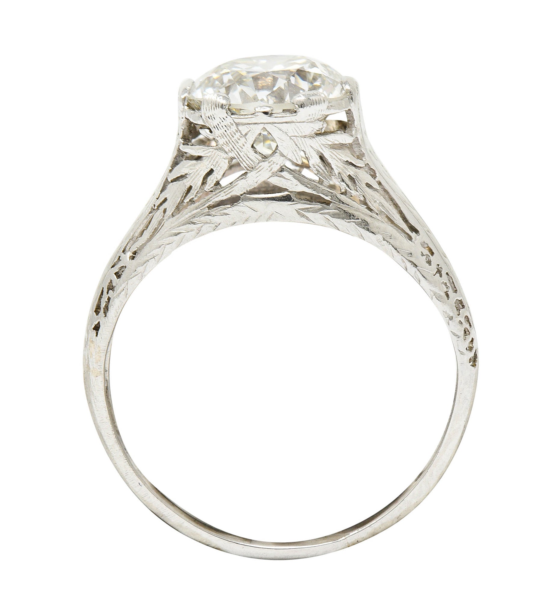 Edwardian 2.41 CTW Diamond Platinum Pinecone Engagement RingRing - Wilson's Estate Jewelry