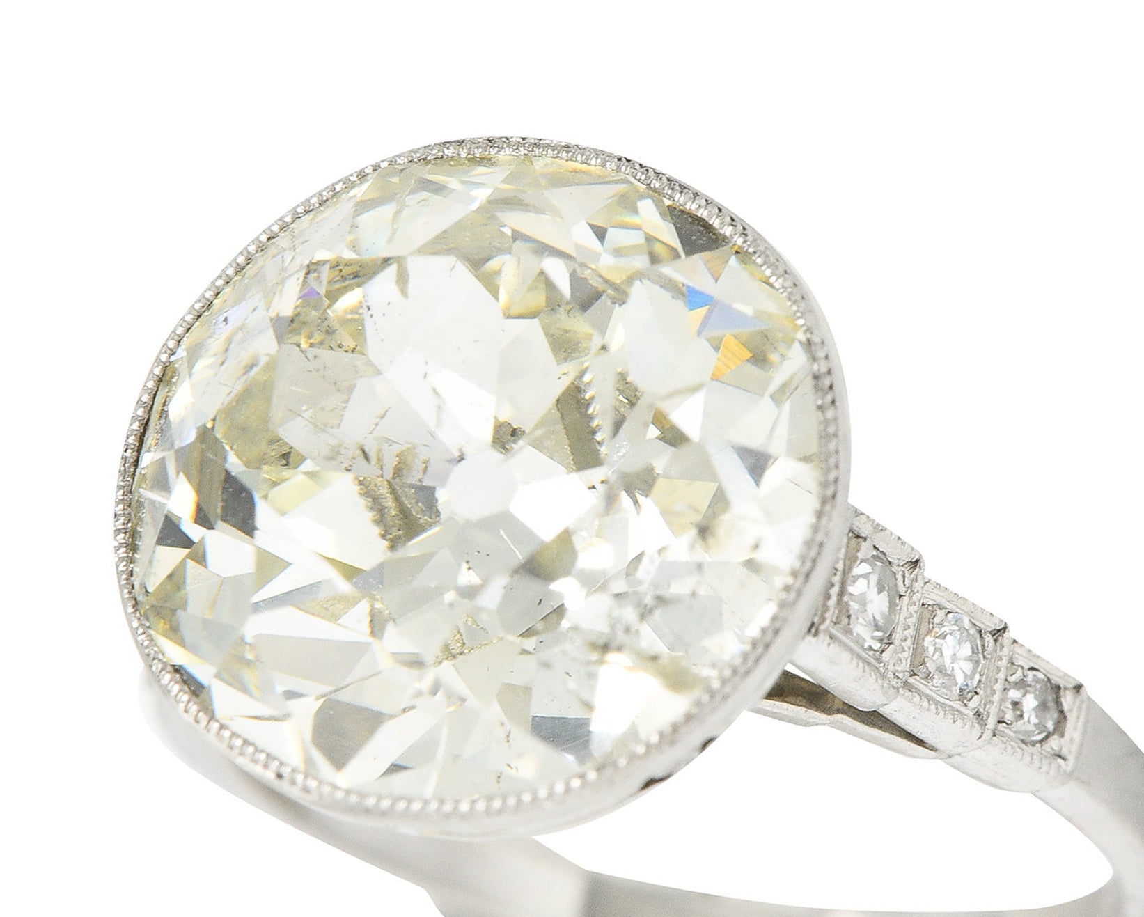 Art Deco 7.21 CTW Old European Diamond Platinum Butterfly Engagement RingRing - Wilson's Estate Jewelry