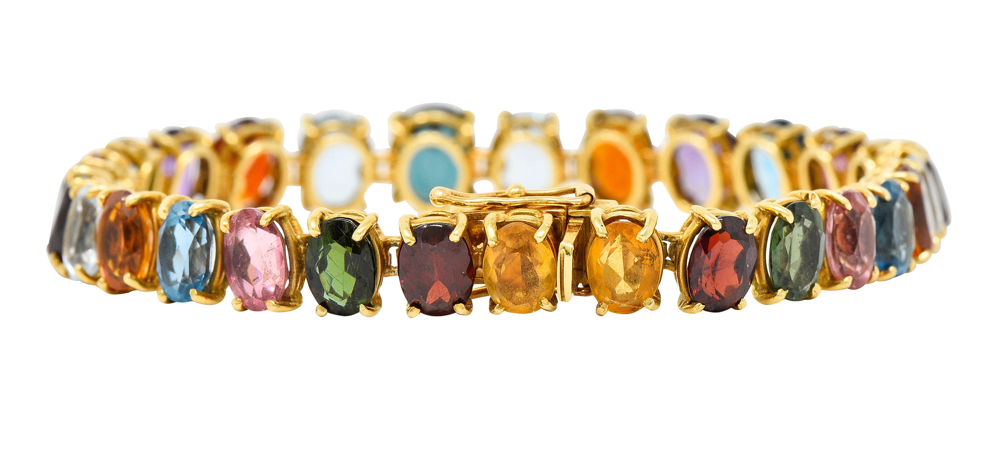 1960's H. Stern Citrine Topaz Spinel Multi-Gem 18 Karat Gemstone Braceletbracelet - Wilson's Estate Jewelry