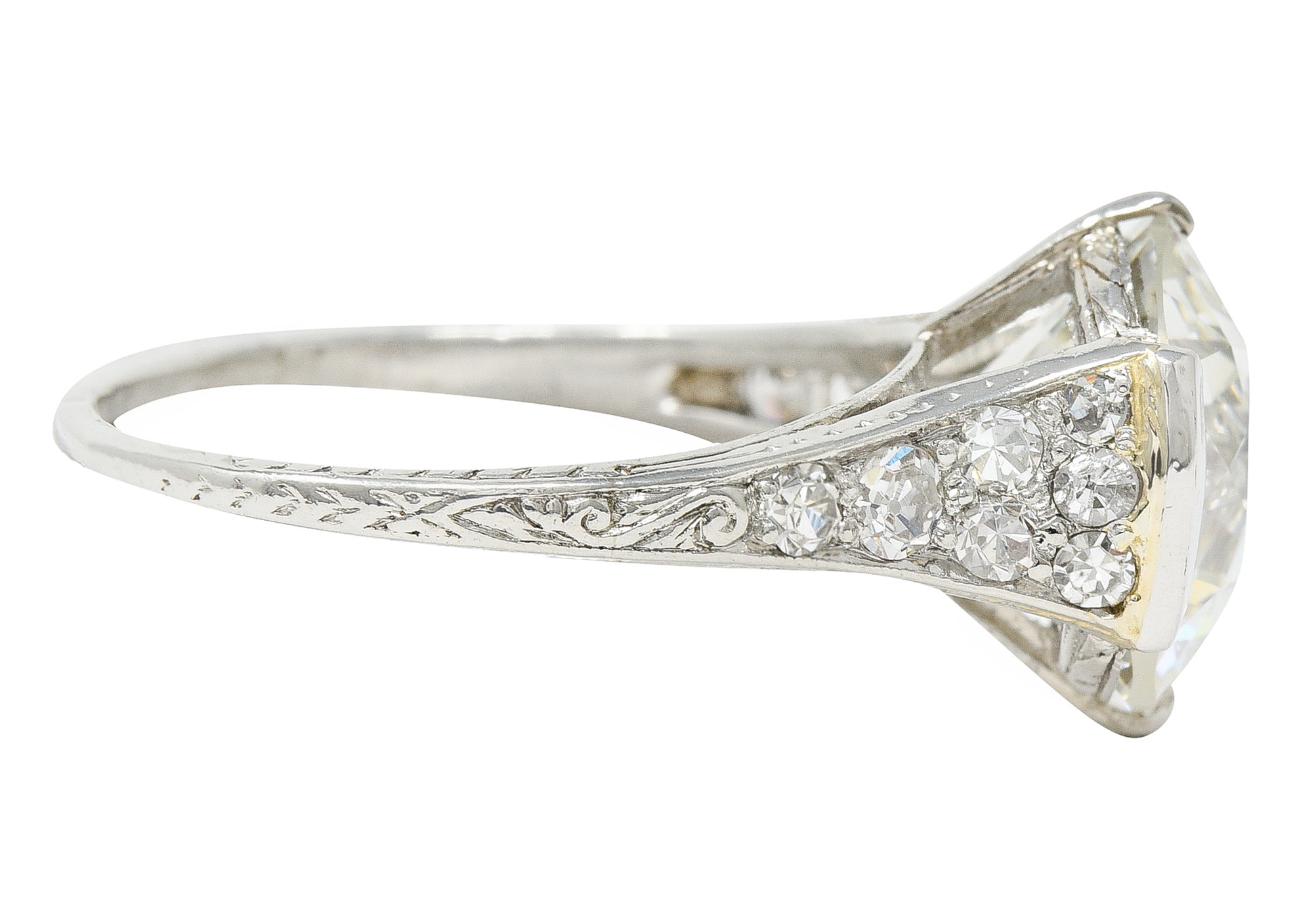 Art Deco 5.37 CTW Old European Diamond Platinum Engagement Ring GIA Wilson's Estate Jewelry