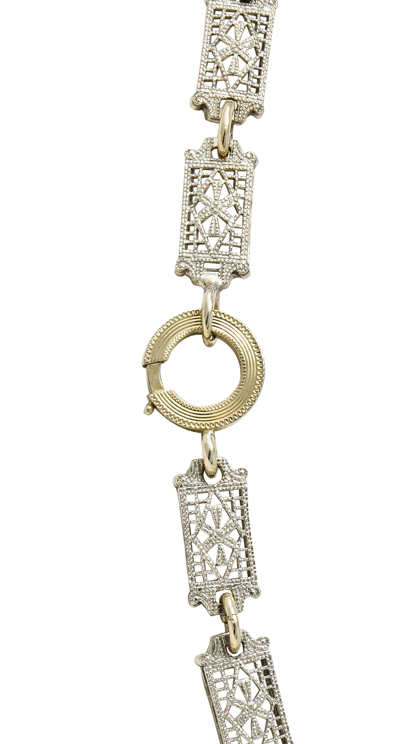 1920's Art Deco Diamond Camphor Glass Platinum Oval Drop Necklace - Wilson's Estate Jewelry