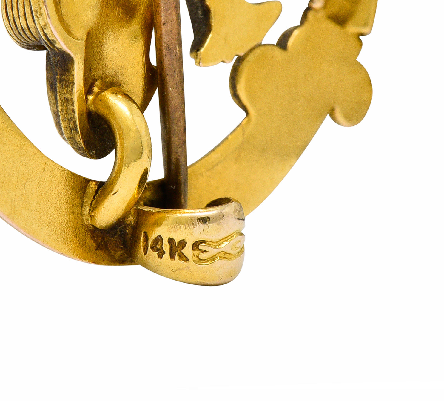 Carter & Gough Art Nouveau 14 Karat Gold Chimera BroochBrooch - Wilson's Estate Jewelry