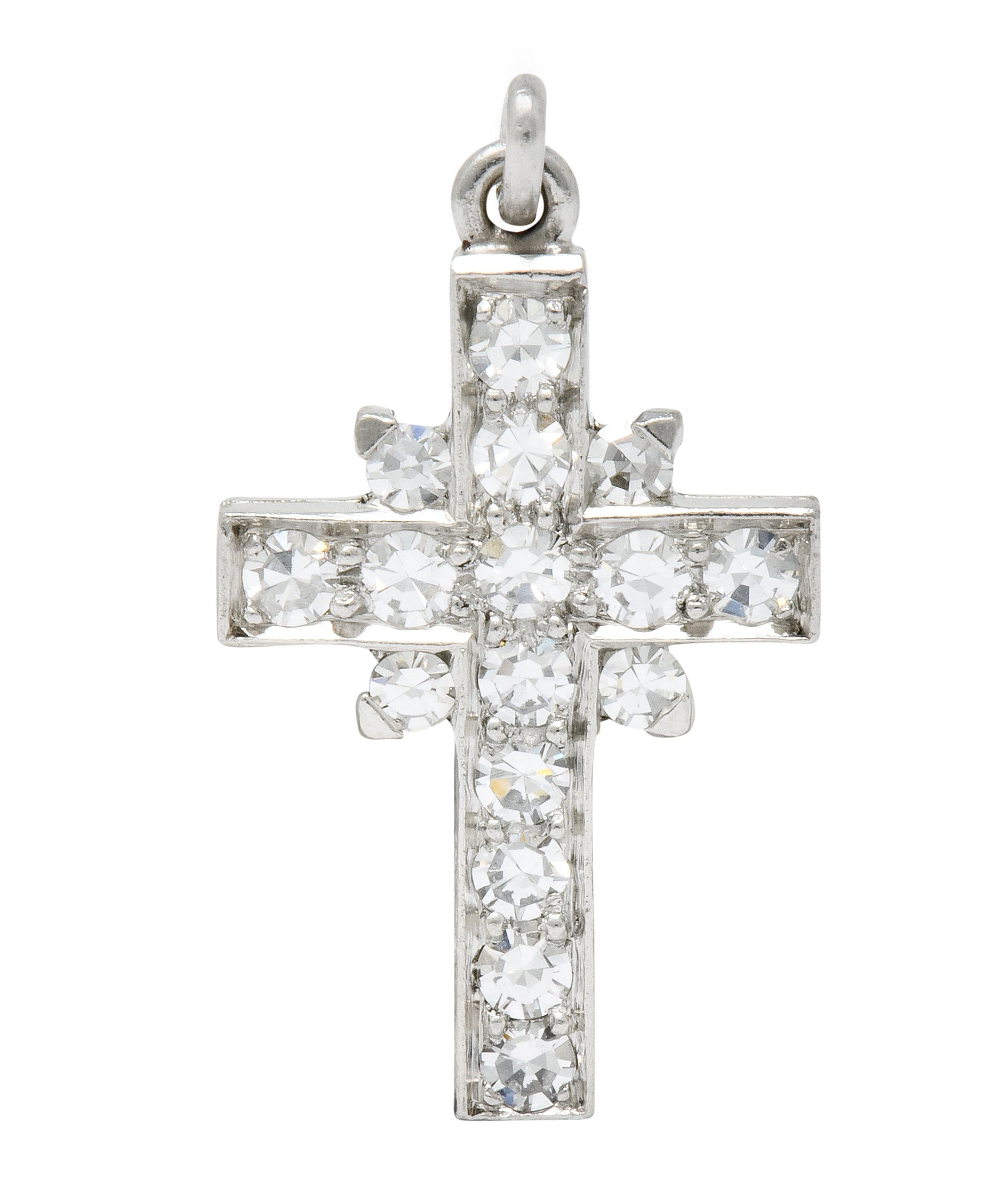Tiffany & Co. Diamond Platinum Cross Charm Circa 1950 - Wilson's Estate Jewelry