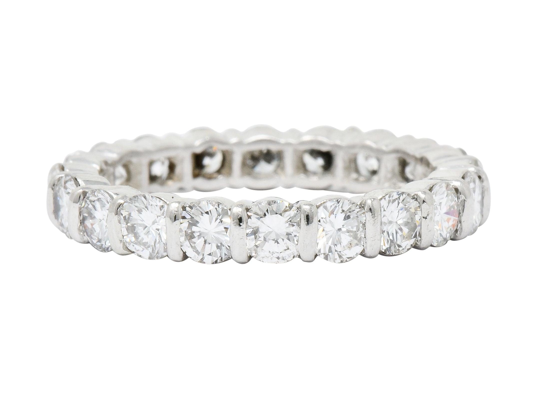 Tiffany & Co. Vintage 2.20 CTW Diamond Platinum Eternity Stacking Band Ring - Wilson's Estate Jewelry