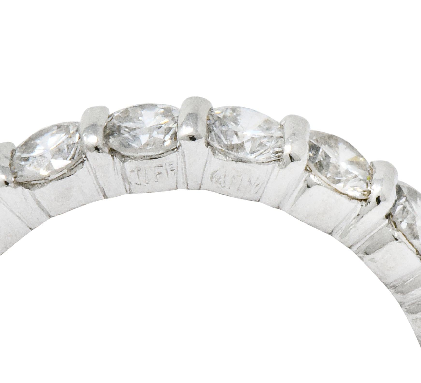 Tiffany & Co. Vintage 2.20 CTW Diamond Platinum Eternity Stacking Band Ring - Wilson's Estate Jewelry